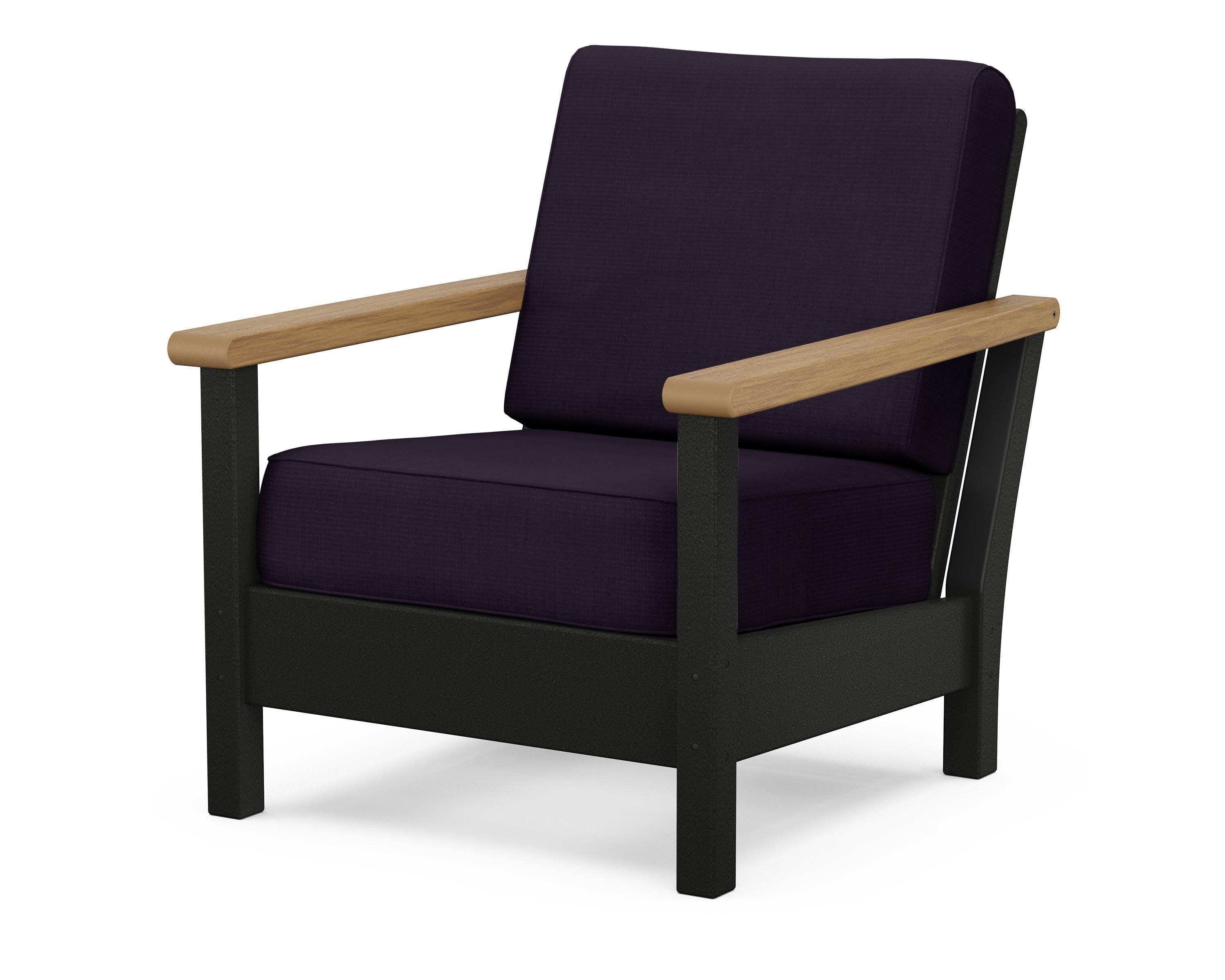 Harbour Deep Seating Chair in Black / Natural / Navy Linen