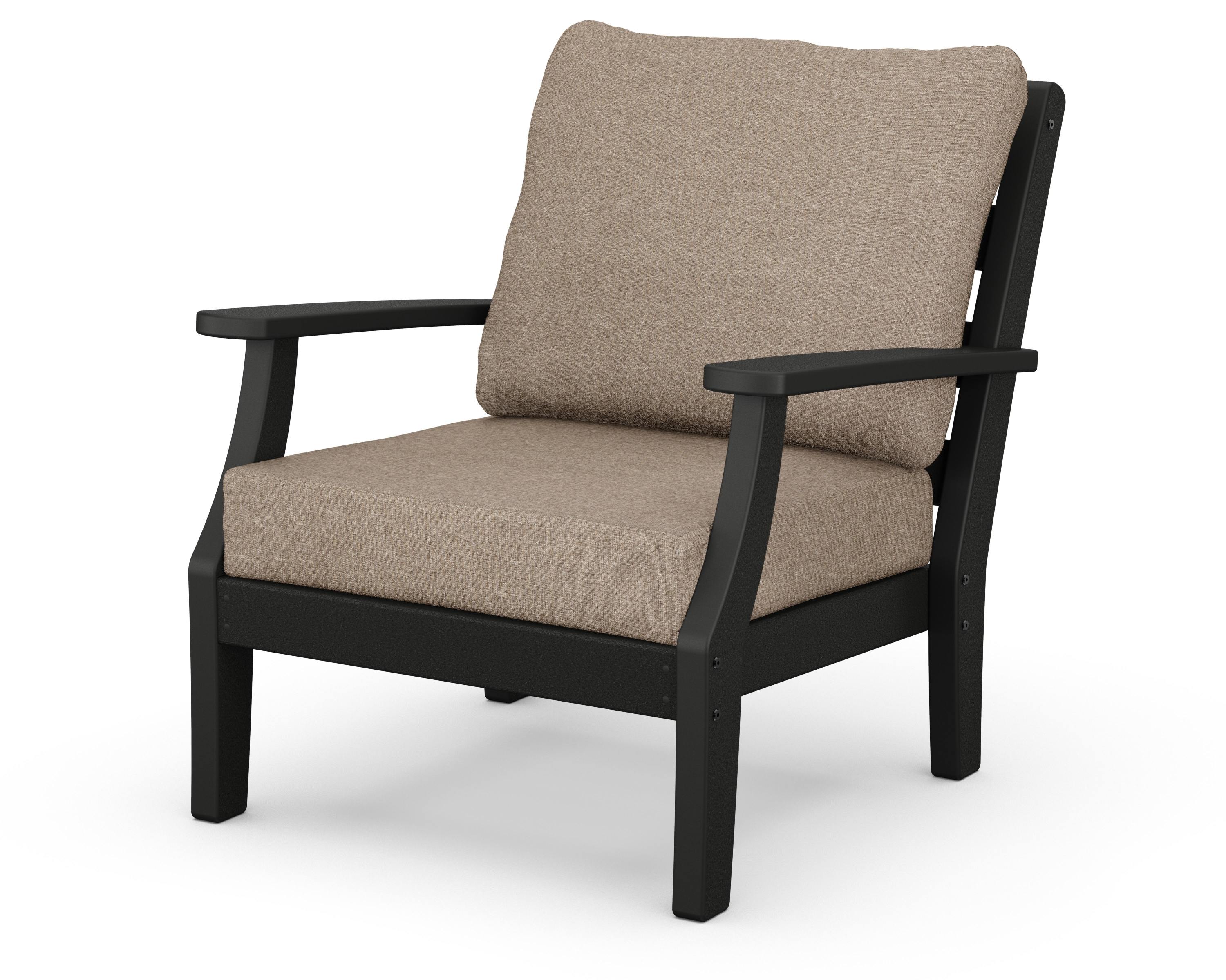 Chesapeake Deep Seating Chair in Black / Spiced Burlap
