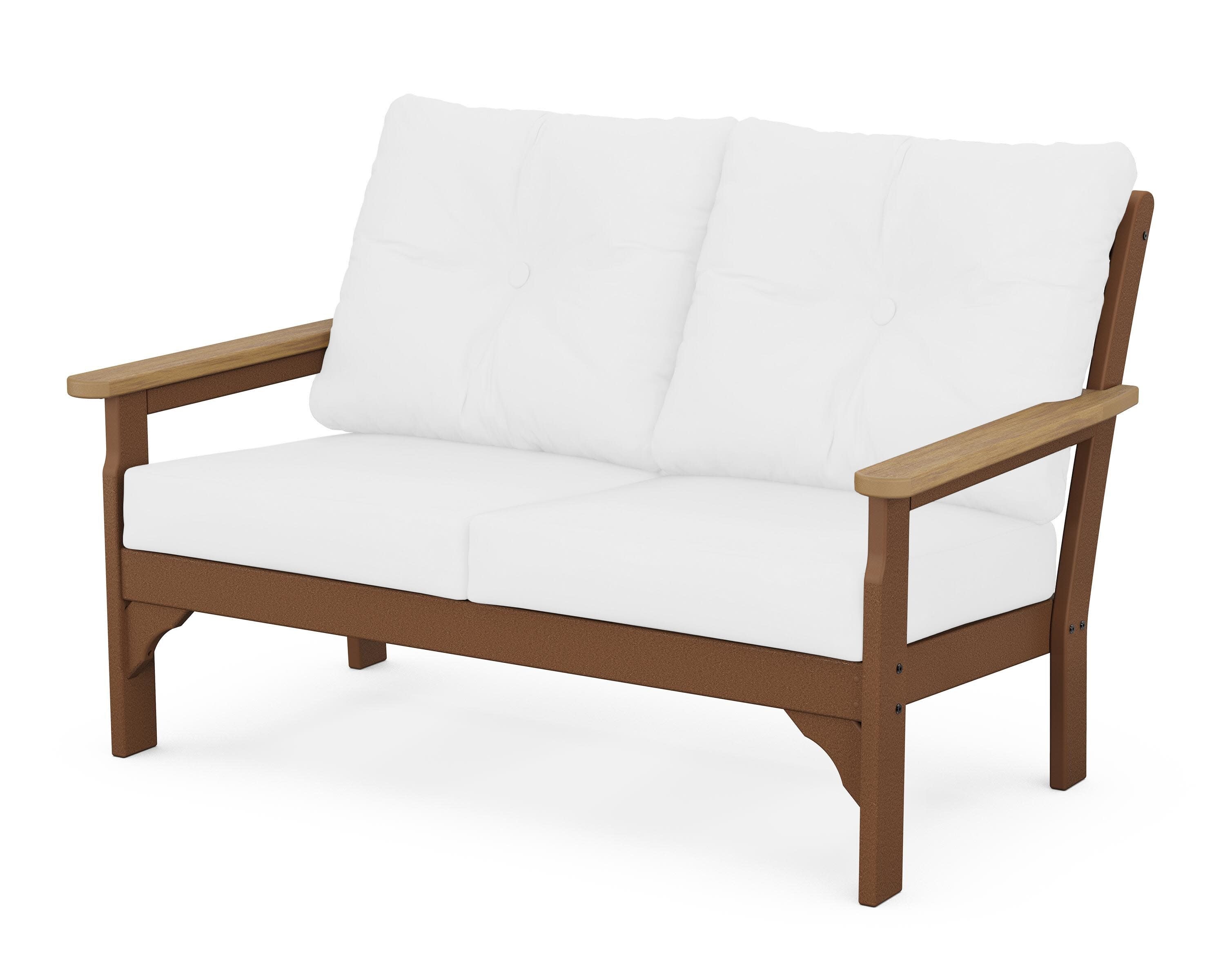 Vineyard Deep Seating Loveseat in Teak / Natural / Natural