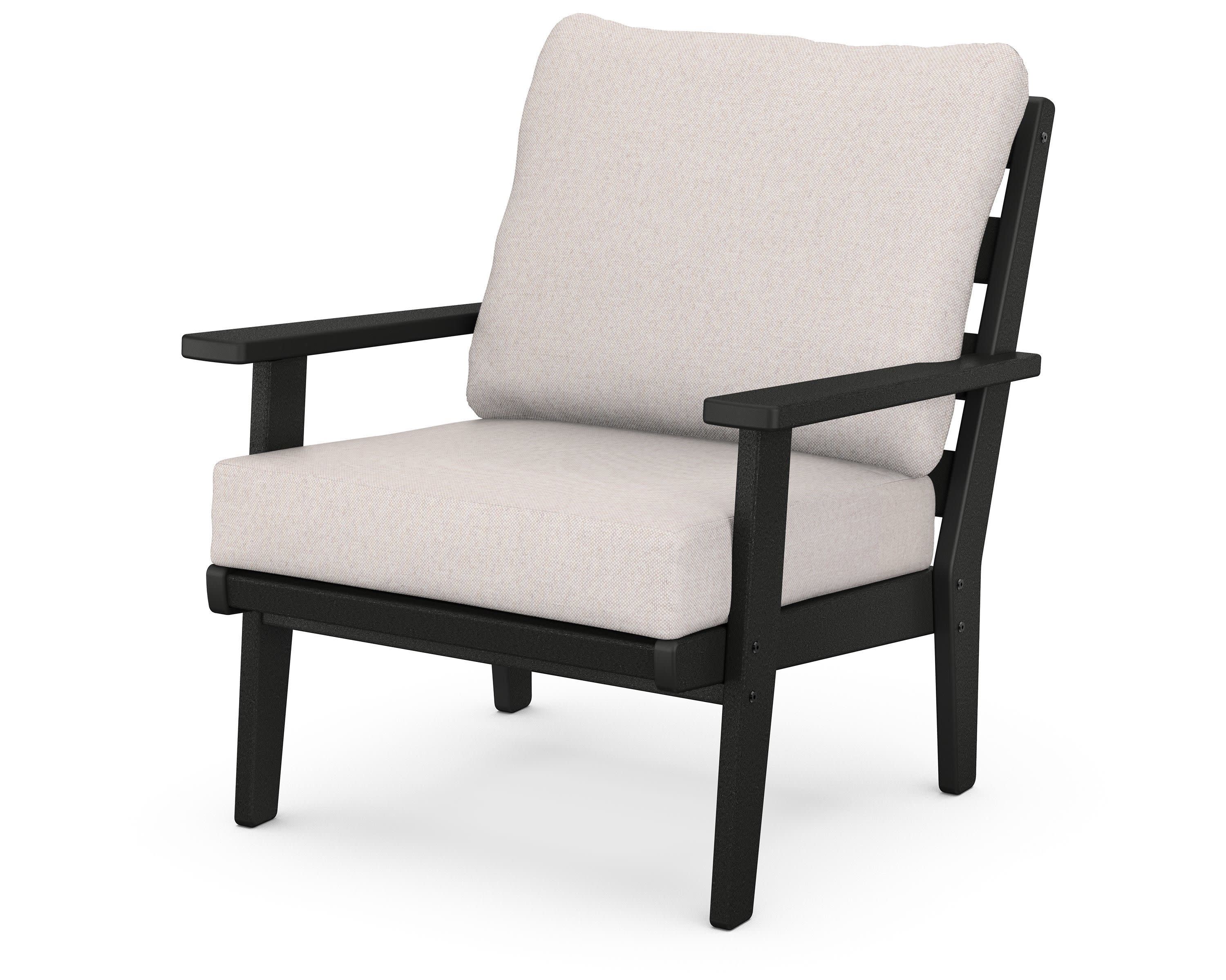 Grant Park Deep Seating Chair in Black / Dune Burlap