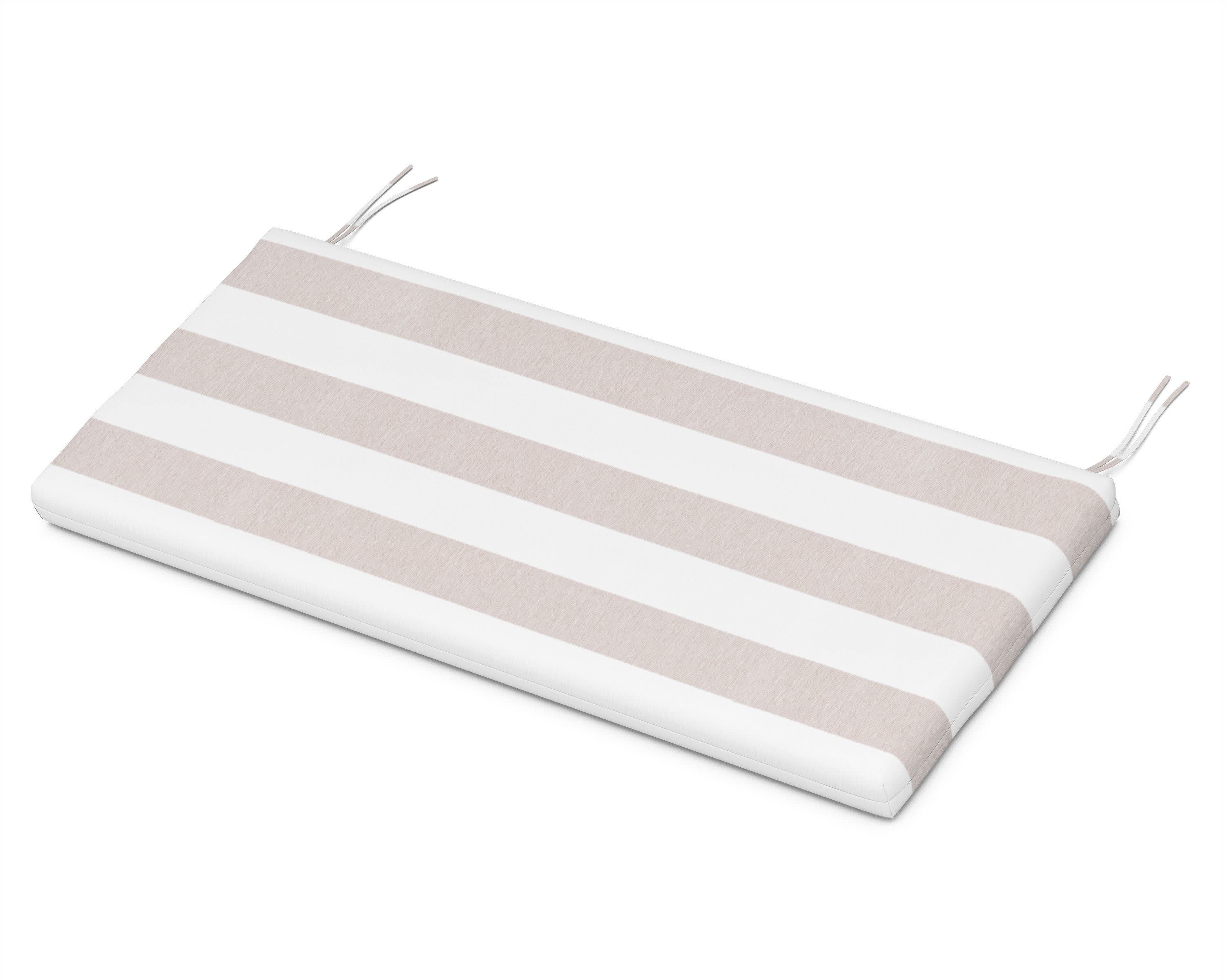 Bench Seat Cushion - 17.5"D x 45.5"W x 2.5"H in Cabana Stripe Dune Burlap