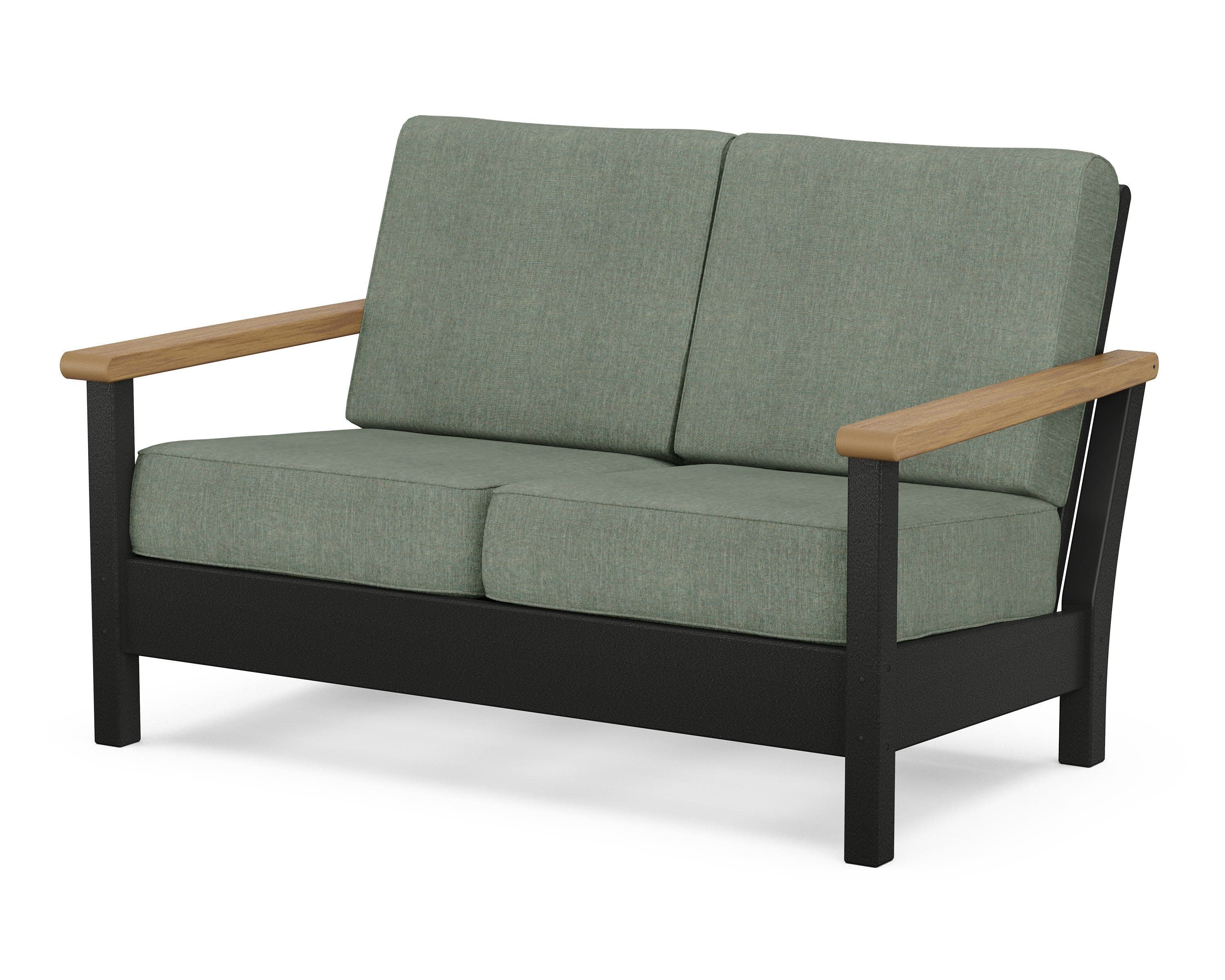 Harbour Deep Seating Loveseat in Black / Natural / Cast Sage