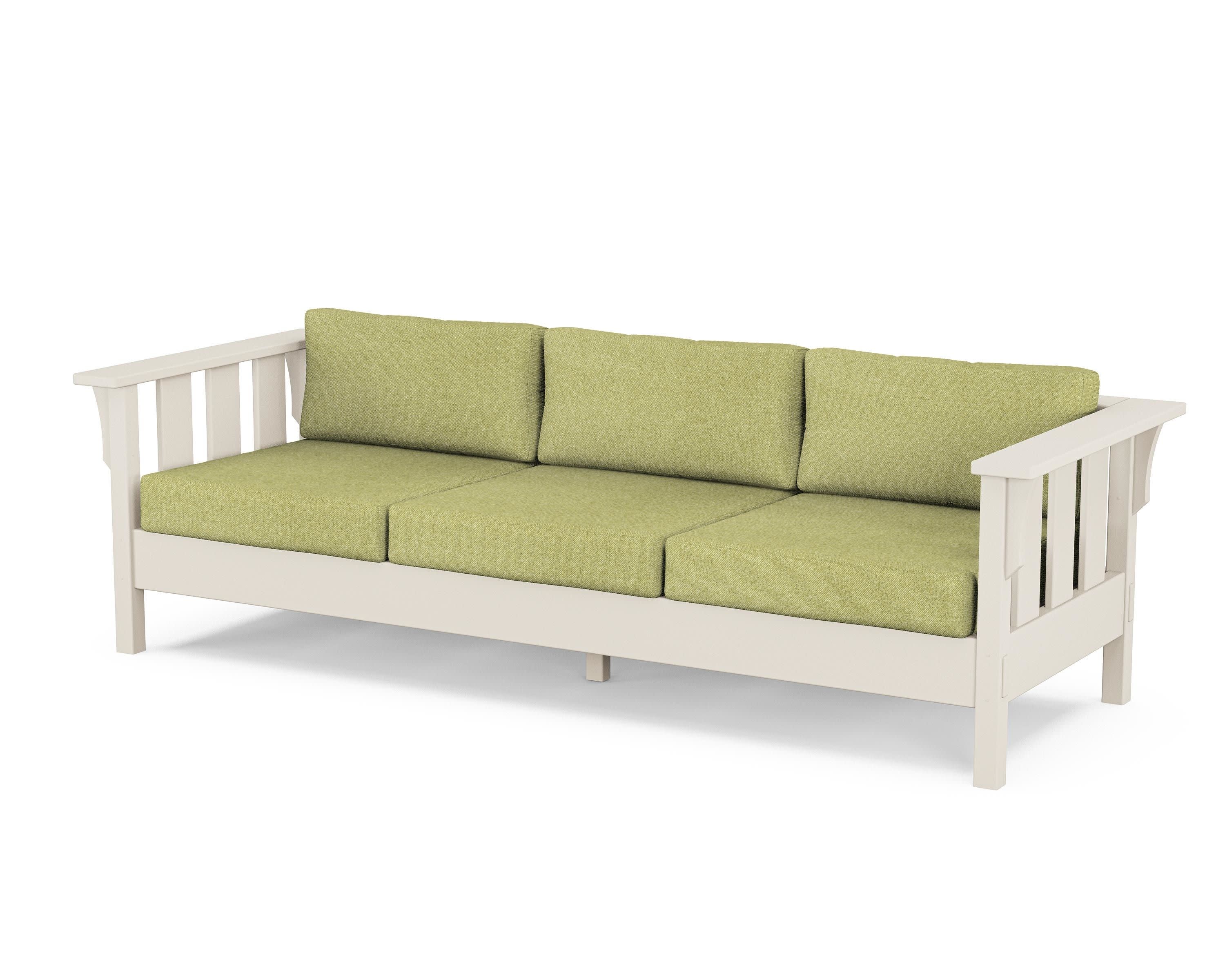 Acadia Deep Seating Sofa in Sand / Chartreuse Boucle