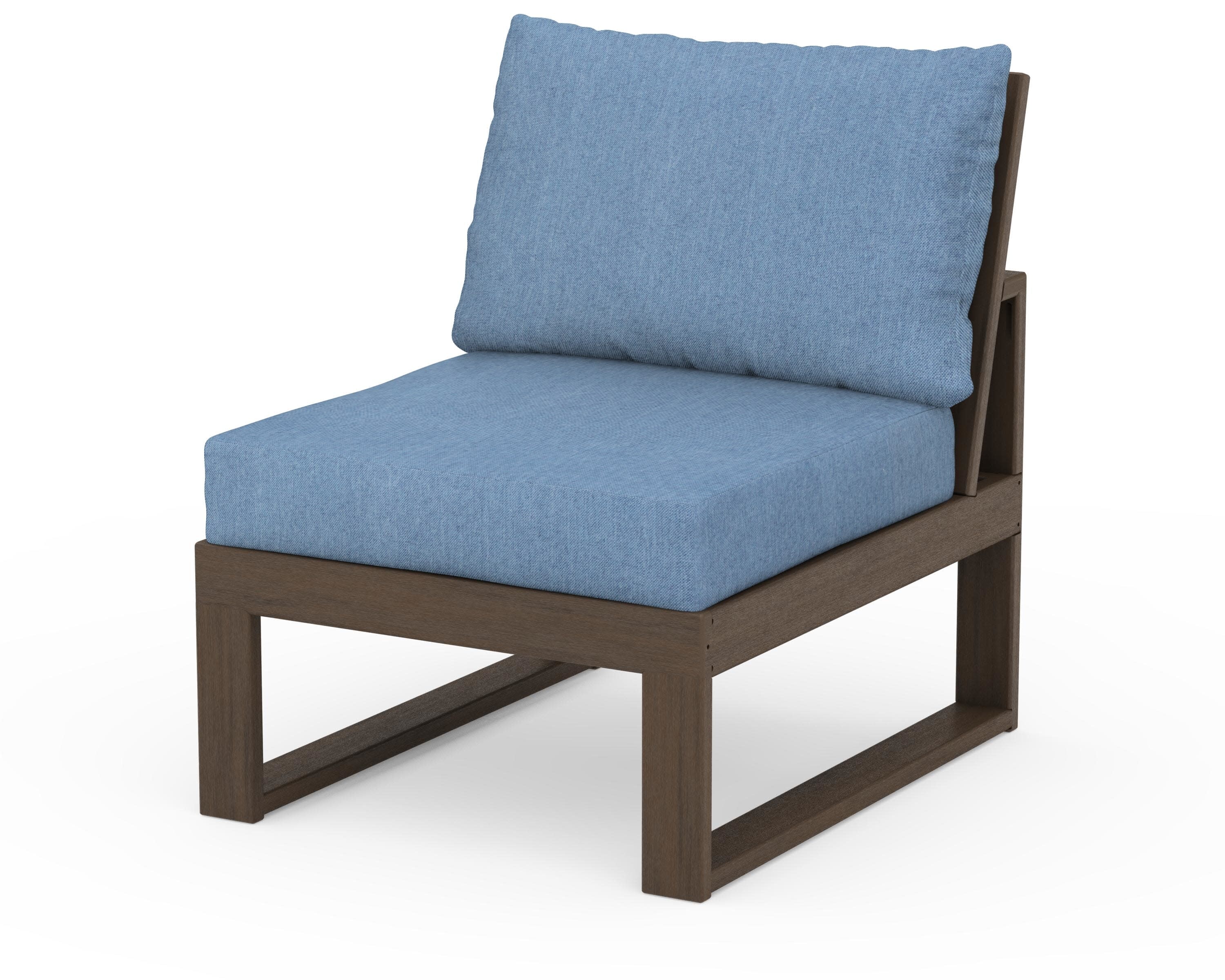 Modular Armless Chair in Kona / Sky Blue