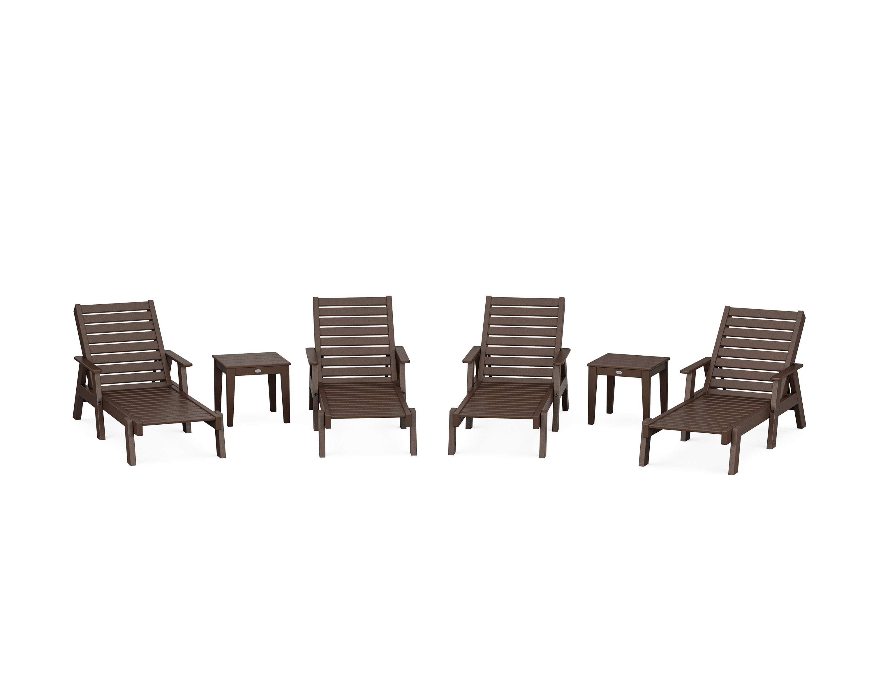 Captain Chaise 6-Piece Set with Arms in Mahogany