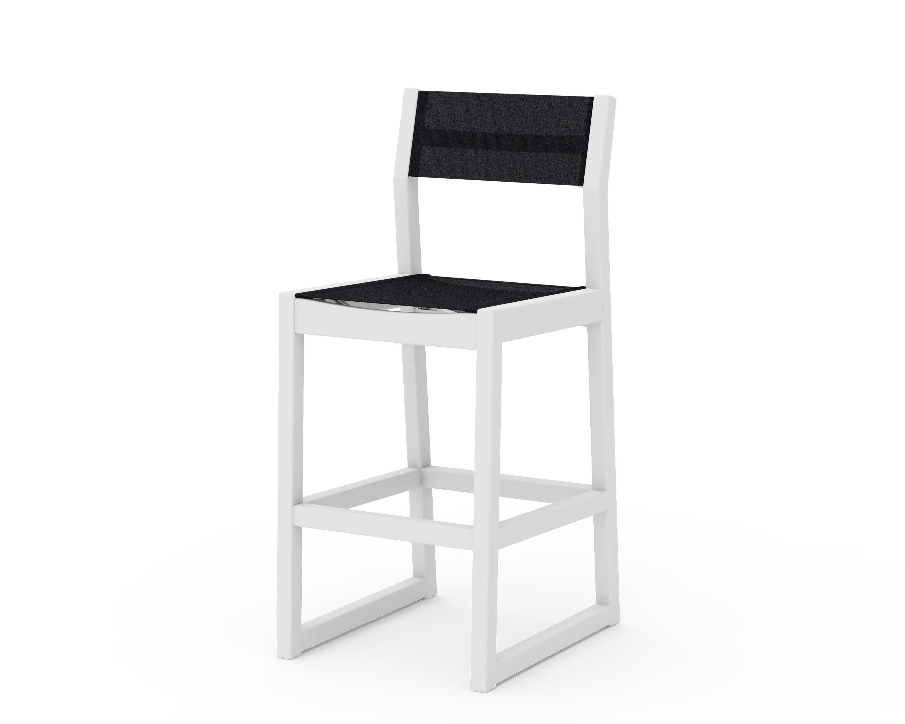 EDGE Sling Bar Side Chair in White / Black Sling