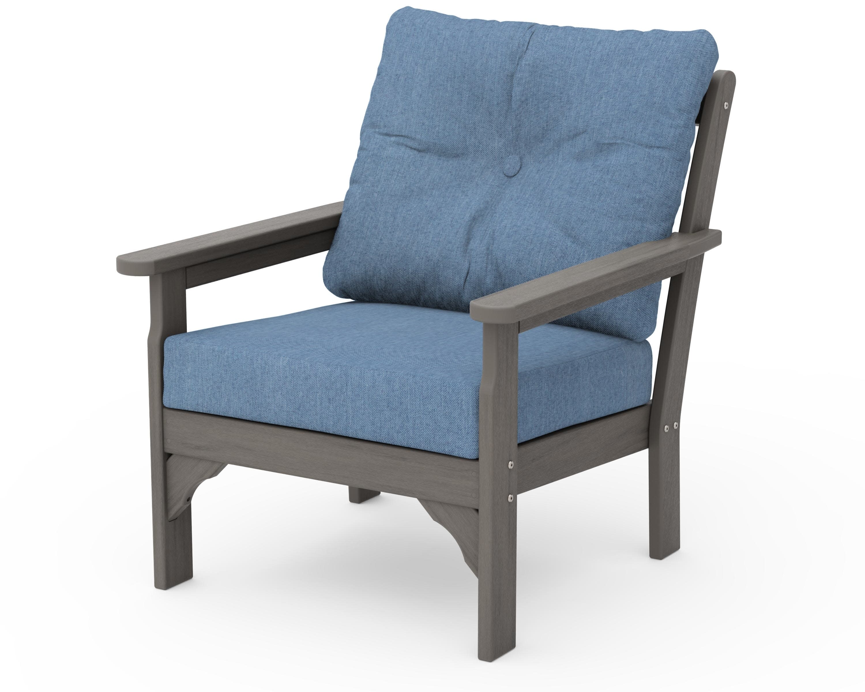 Vineyard Deep Seating Chair in Driftwood / Sky Blue