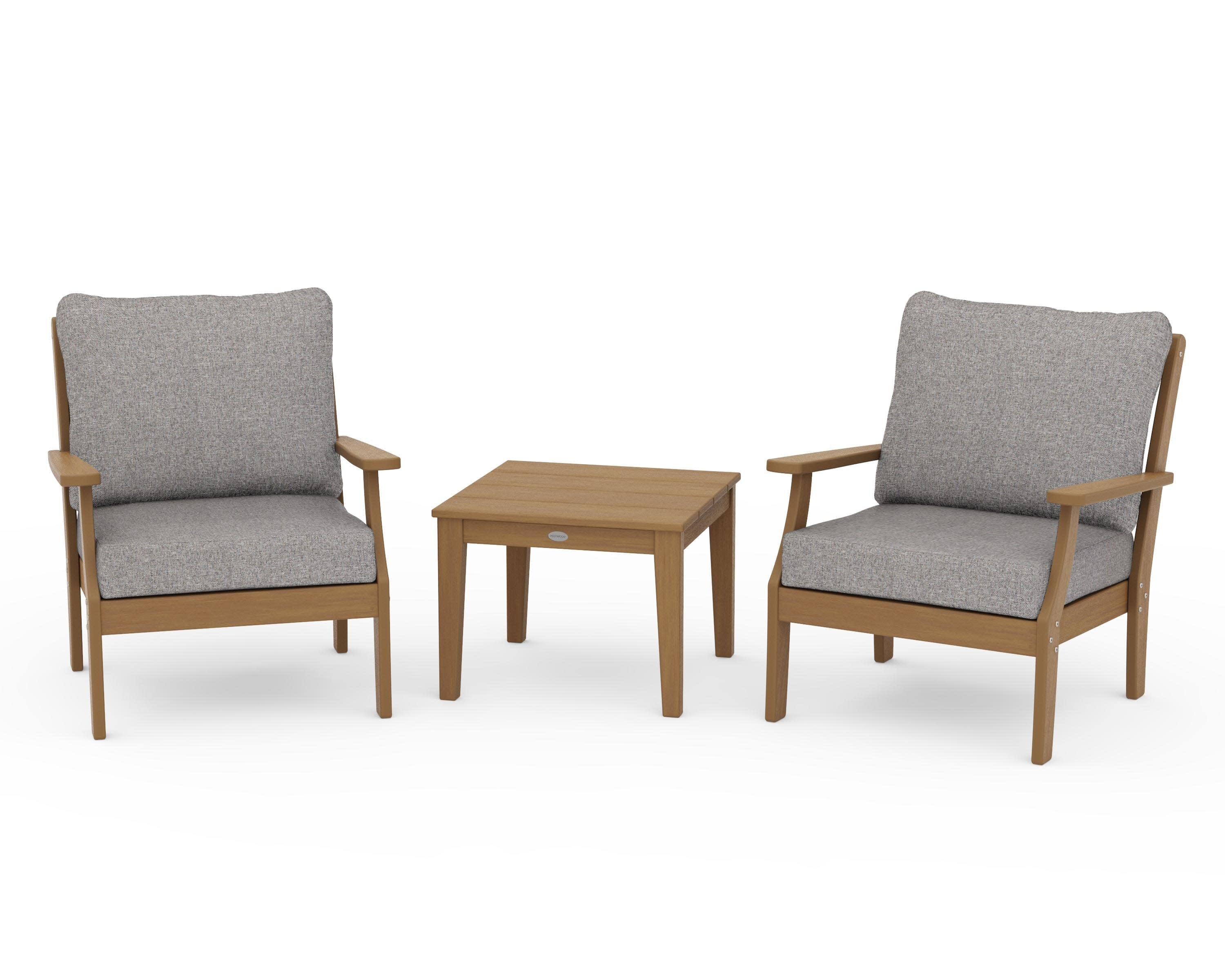 Braxton 3-Piece Deep Seating Set in Natural / Grey Mist