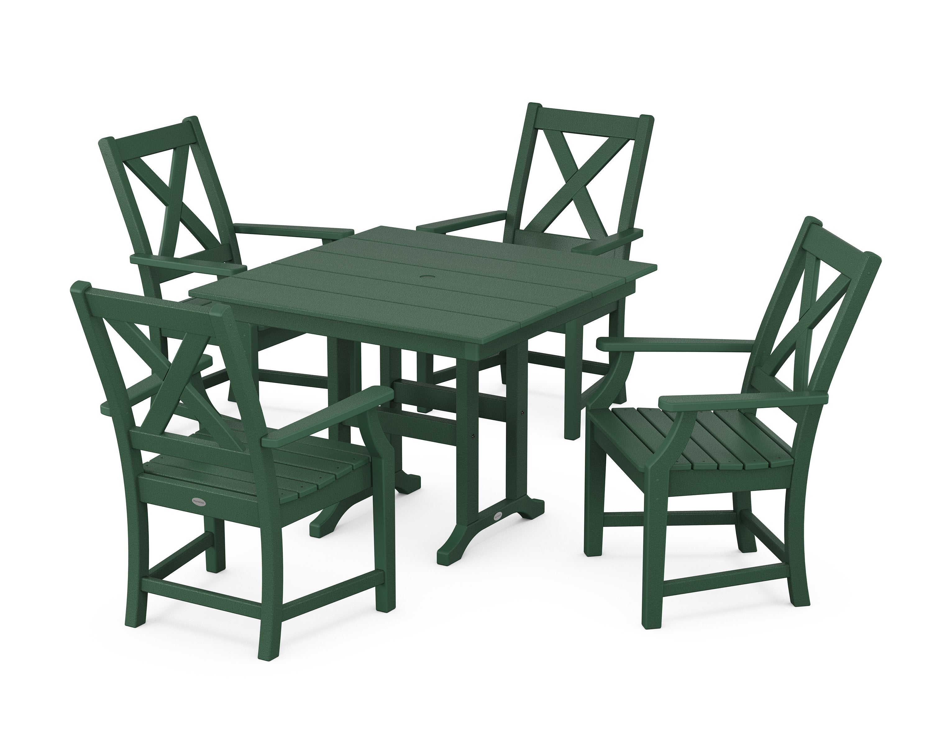 Braxton 5-Piece Farmhouse Dining Set in Green