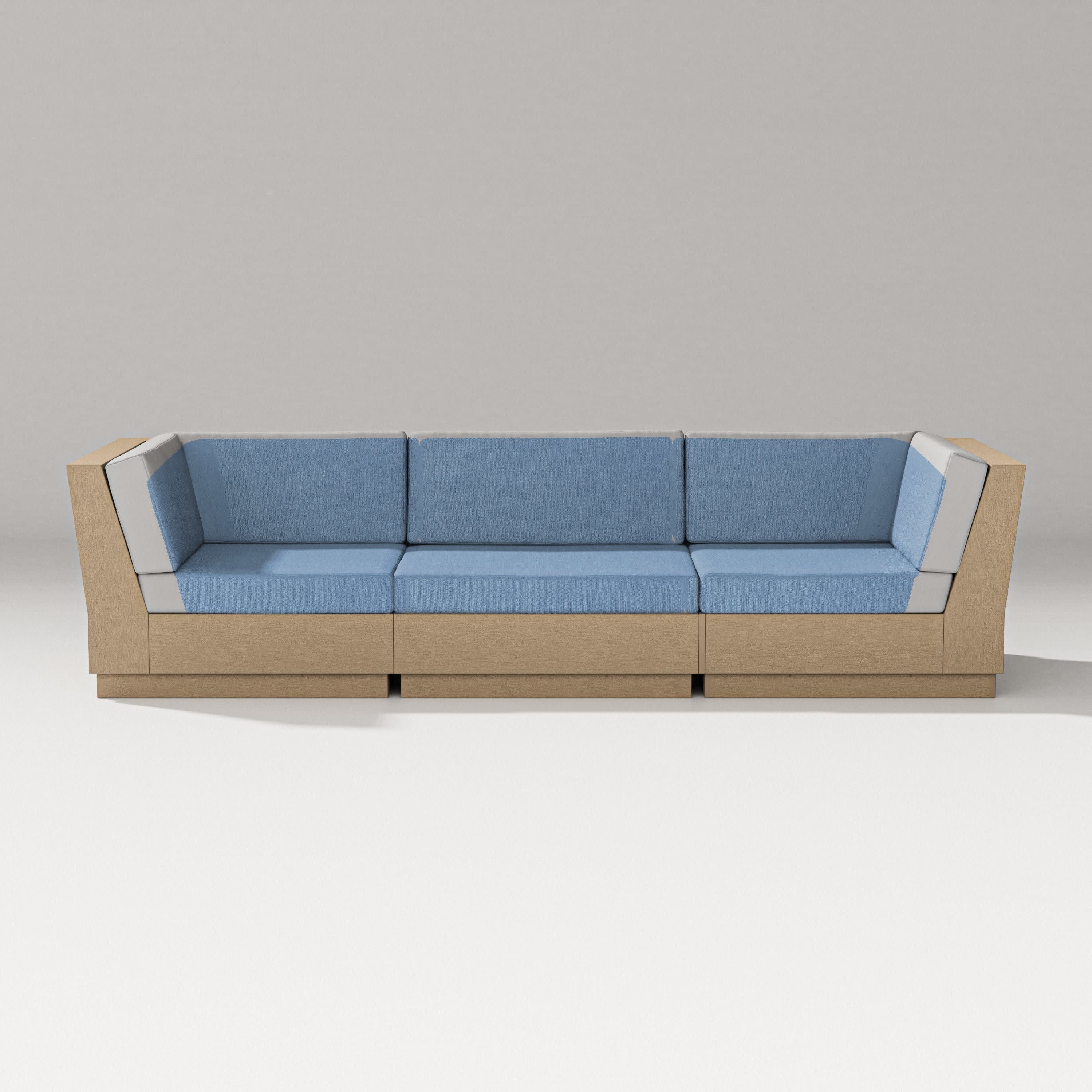Elevate Sofa Sectional in Vintage Sahara / Sky Blue