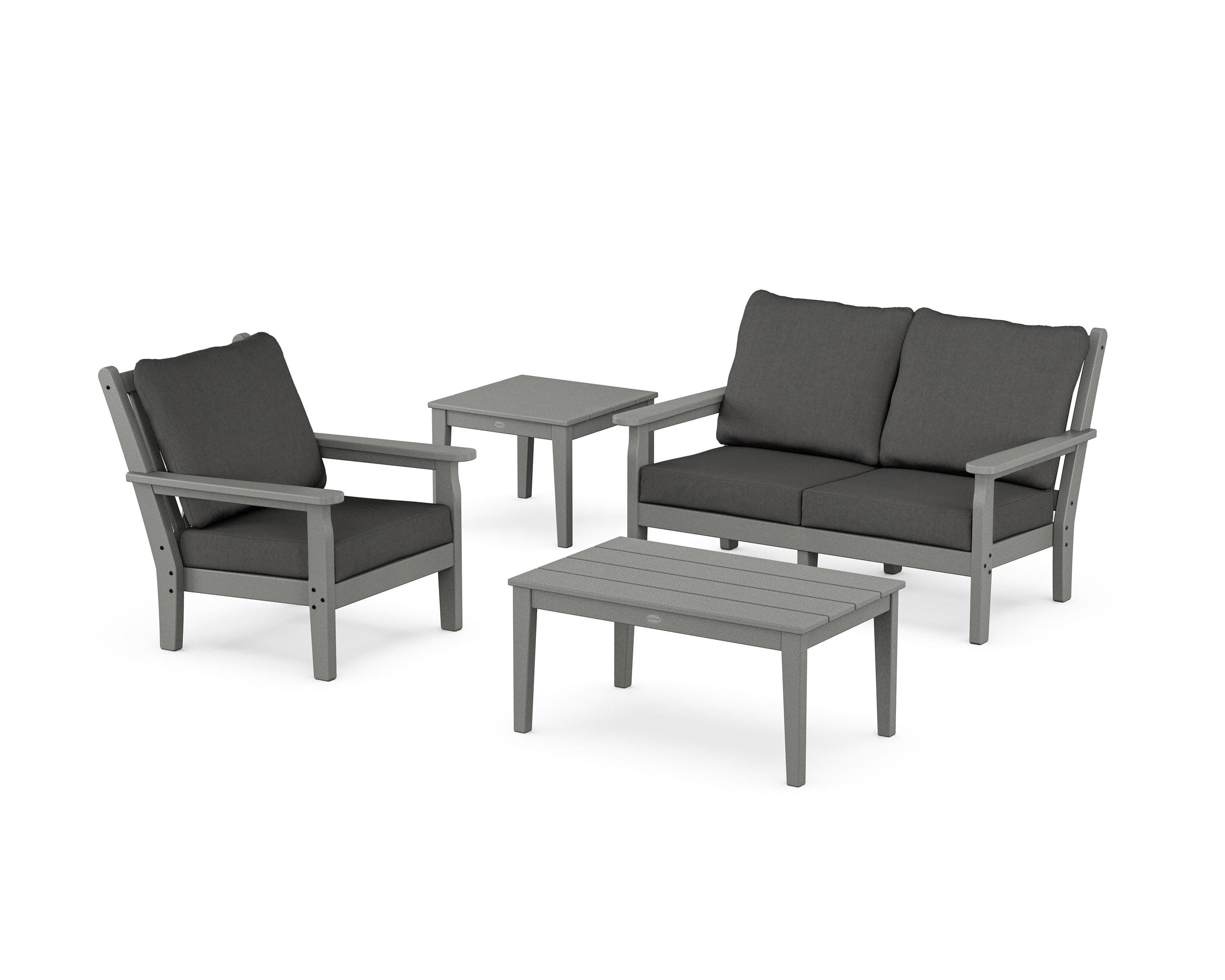 Chippendale 4-Piece Deep Seating Set in Slate Grey / Spectrum Carbon