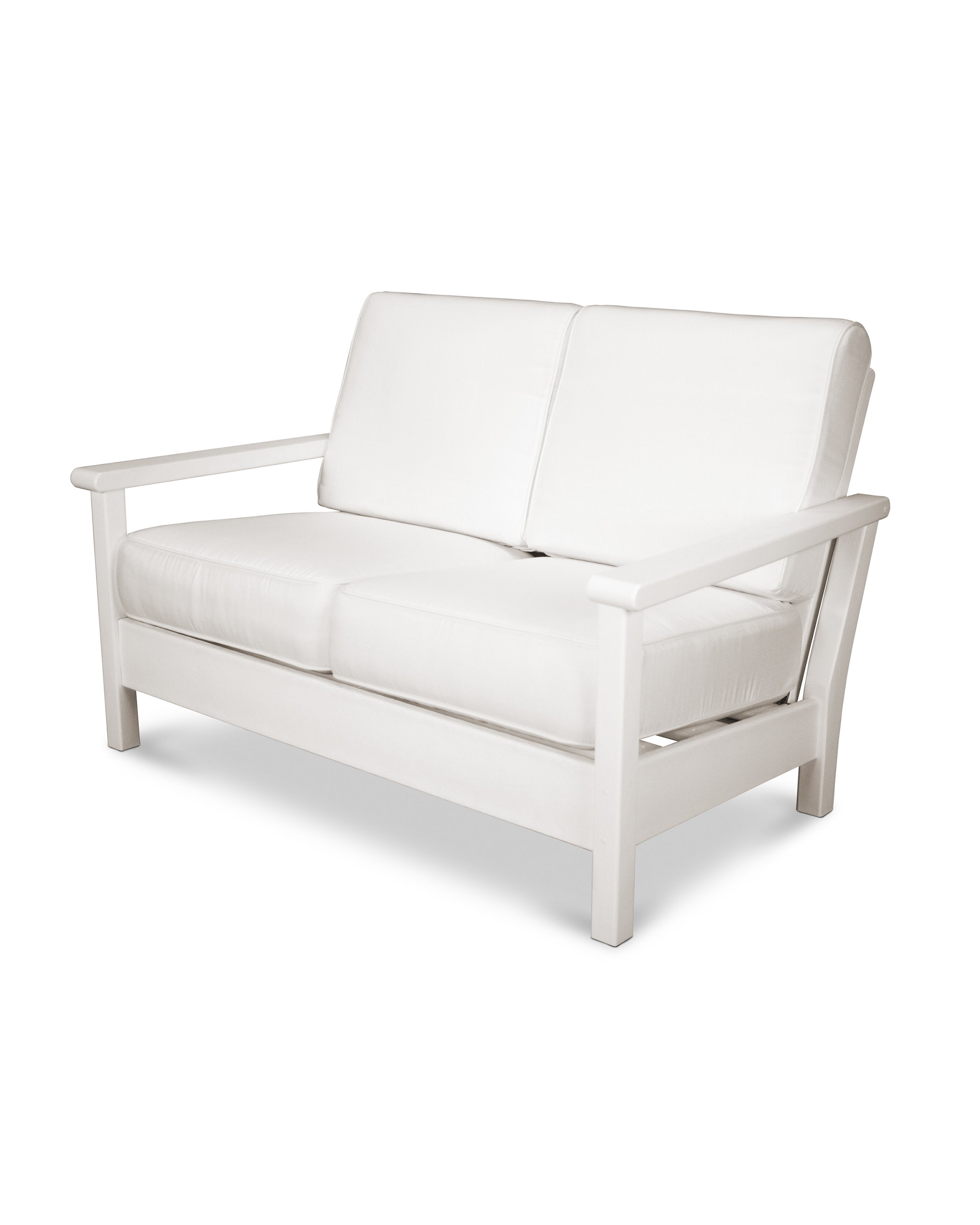 Harbour Deep Seating Loveseat in White / Natural