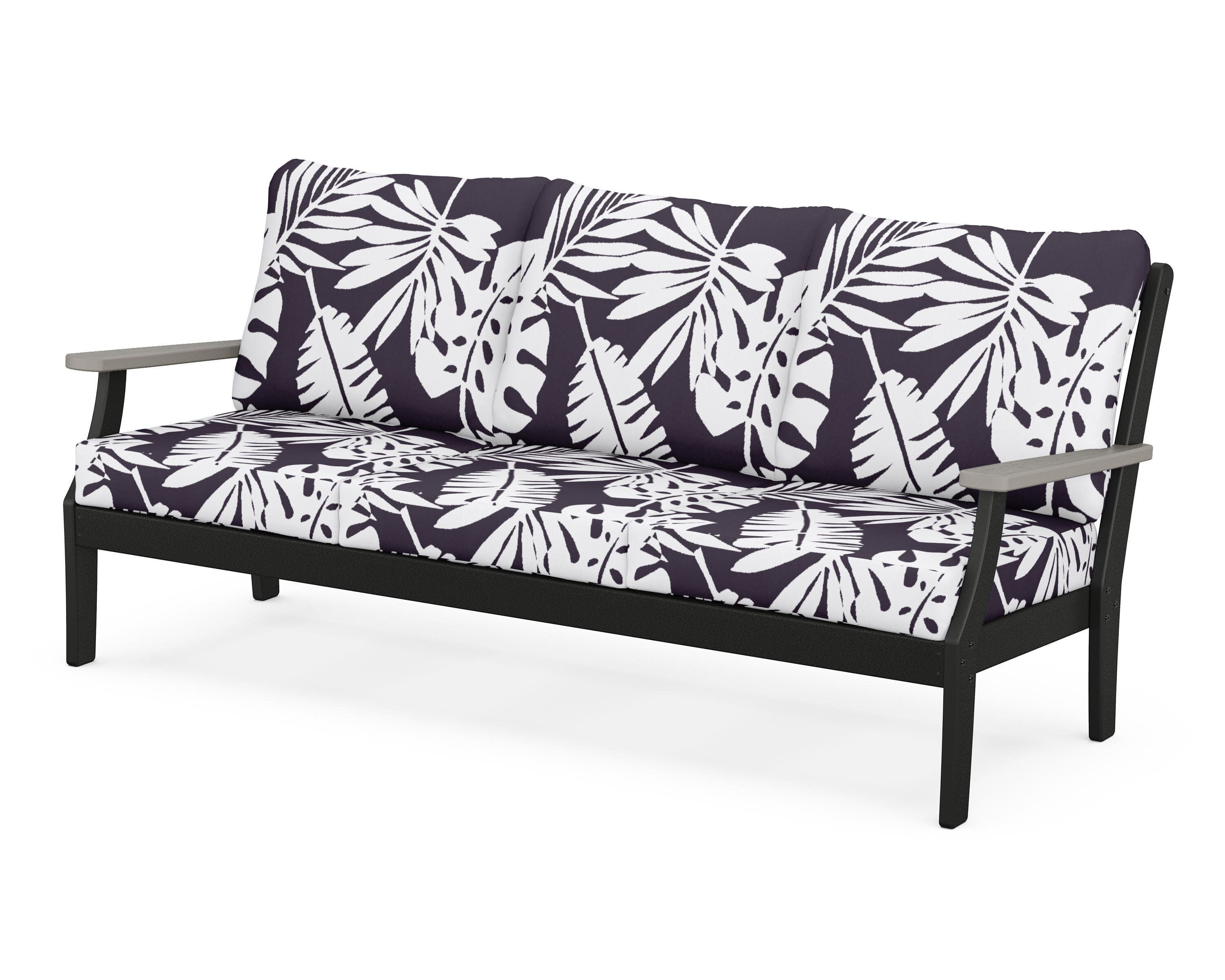Braxton Deep Seating Sofa in Black / Driftwood / Leaf Navy
