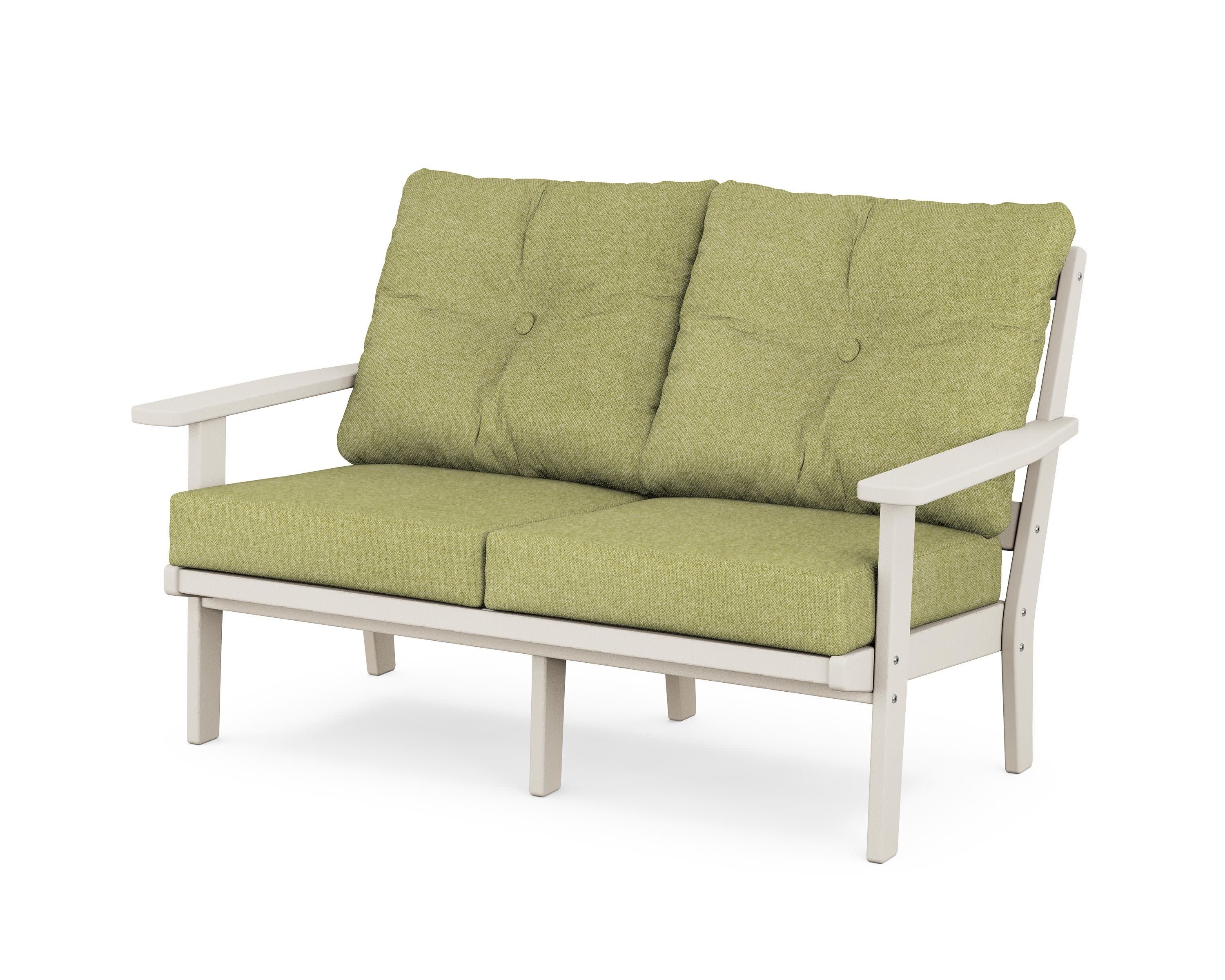 Oxford Deep SeatingLoveseat in Sand / Chartreuse Boucle