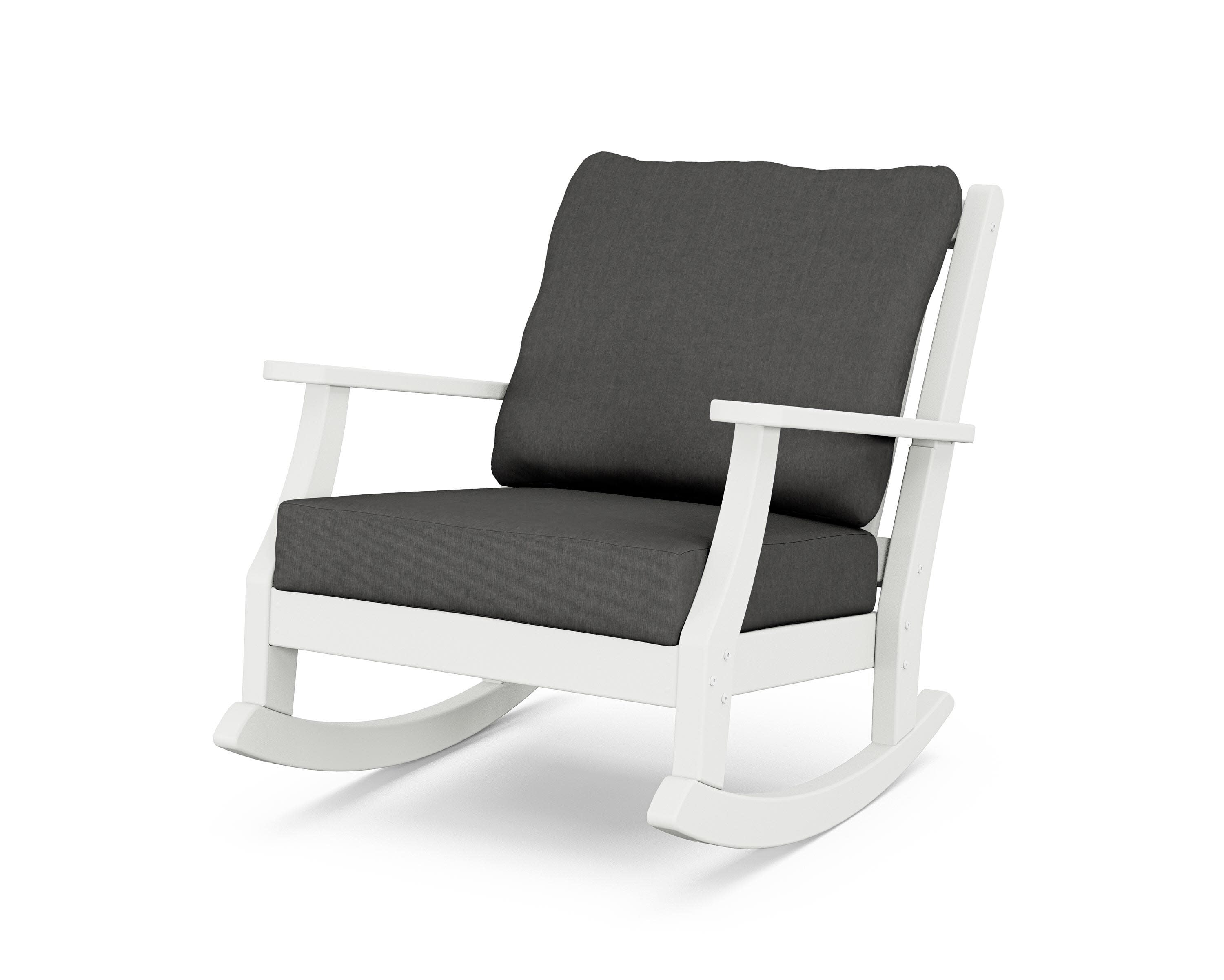 Wovendale Deep Seating Rocking Chair in White / Spectrum Carbon
