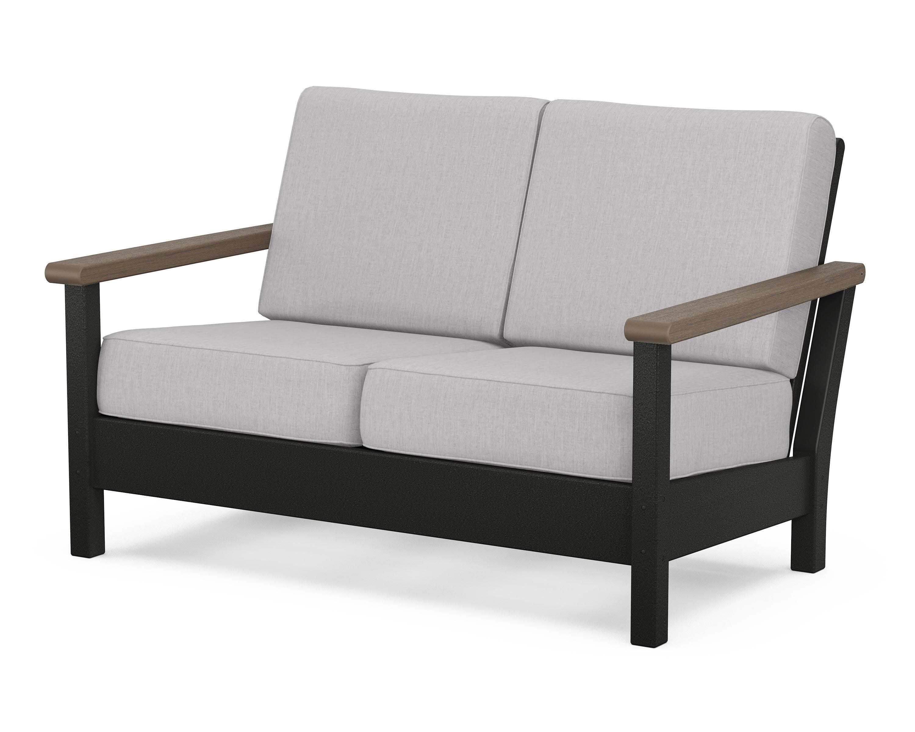 Harbour Deep Seating Loveseat in Black / Kona / Granite