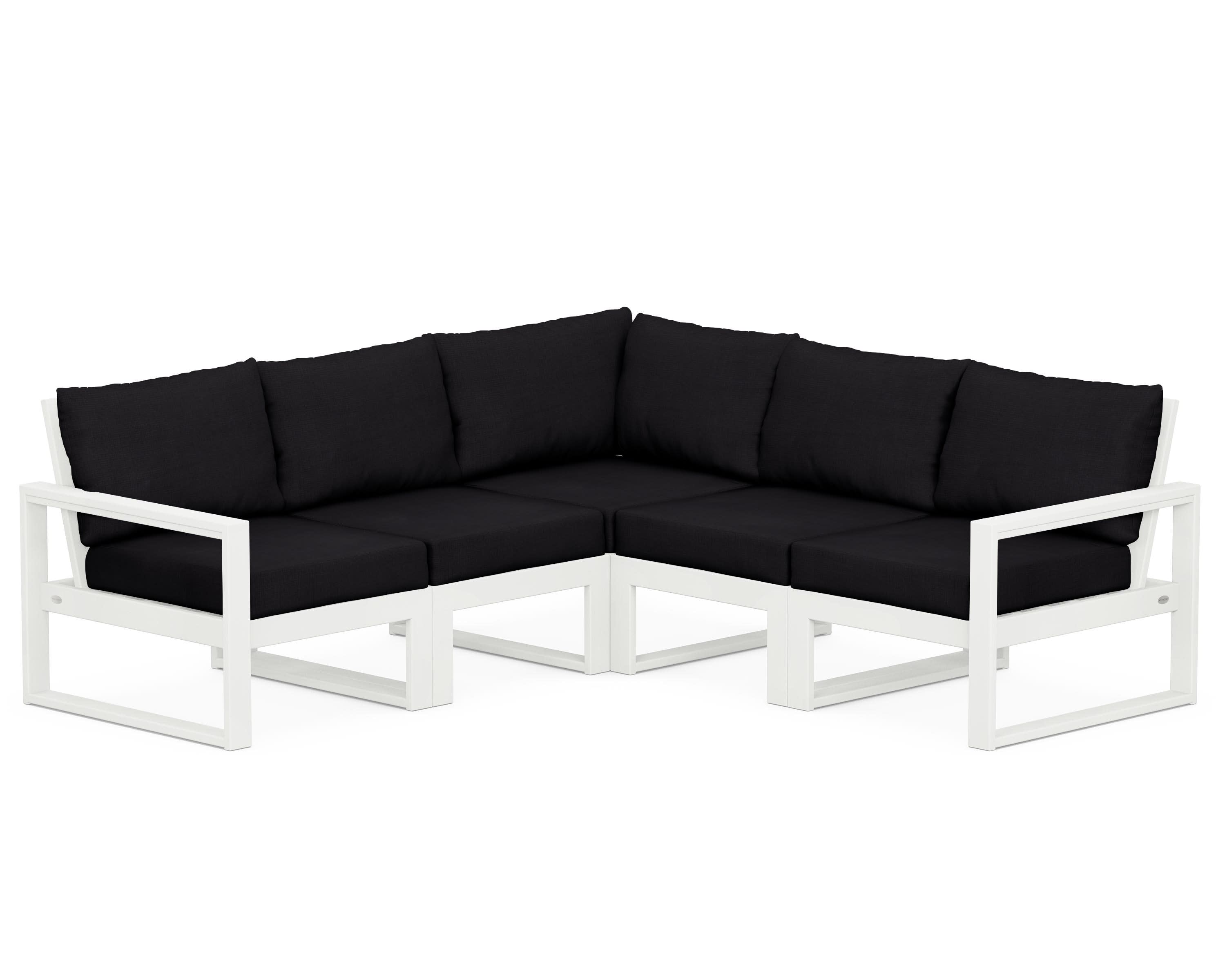 EDGE 5-Piece Modular Deep Seating Set in Vintage White / Midnight Linen