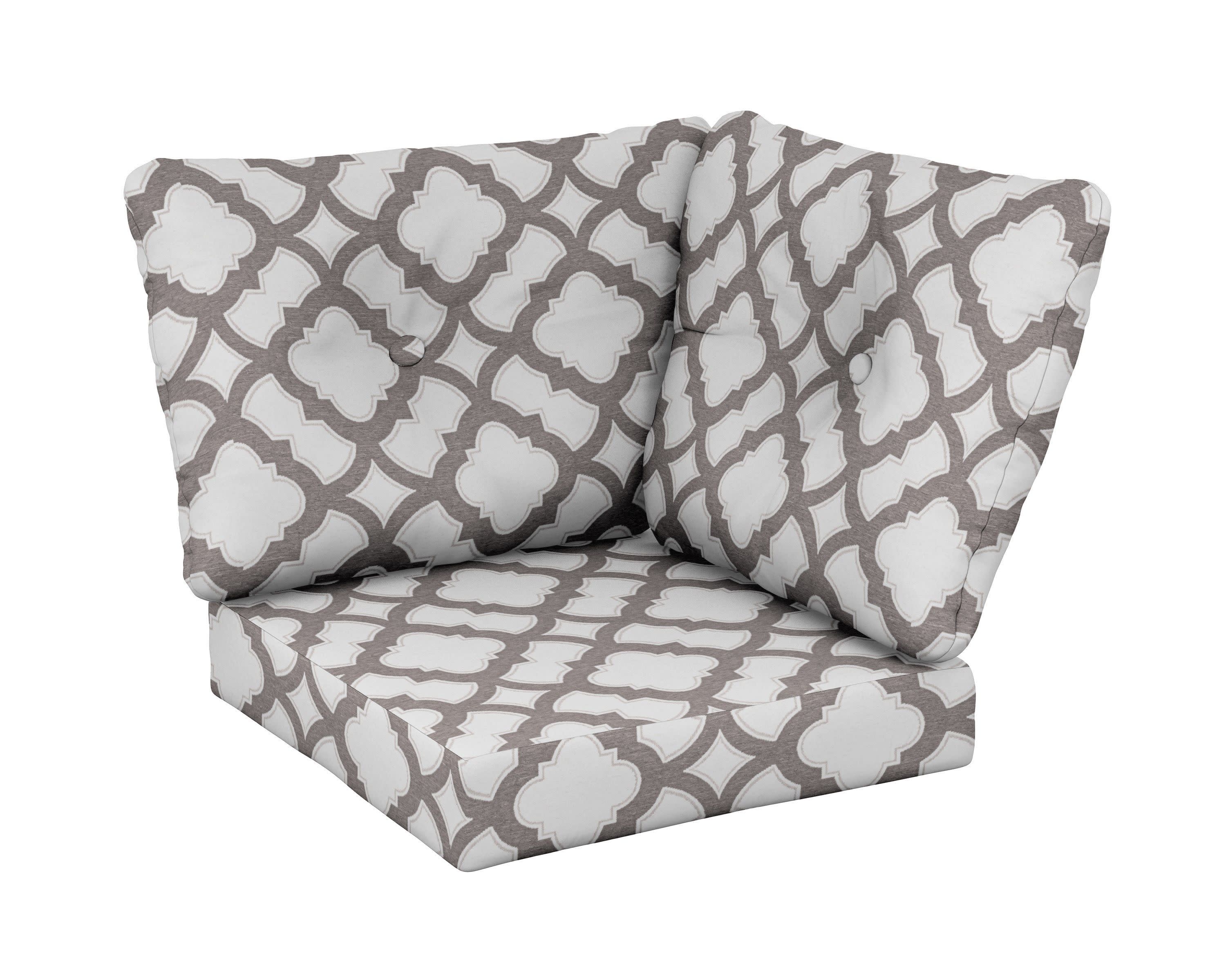 Modular Corner Cushion in Trellis Grey Mist