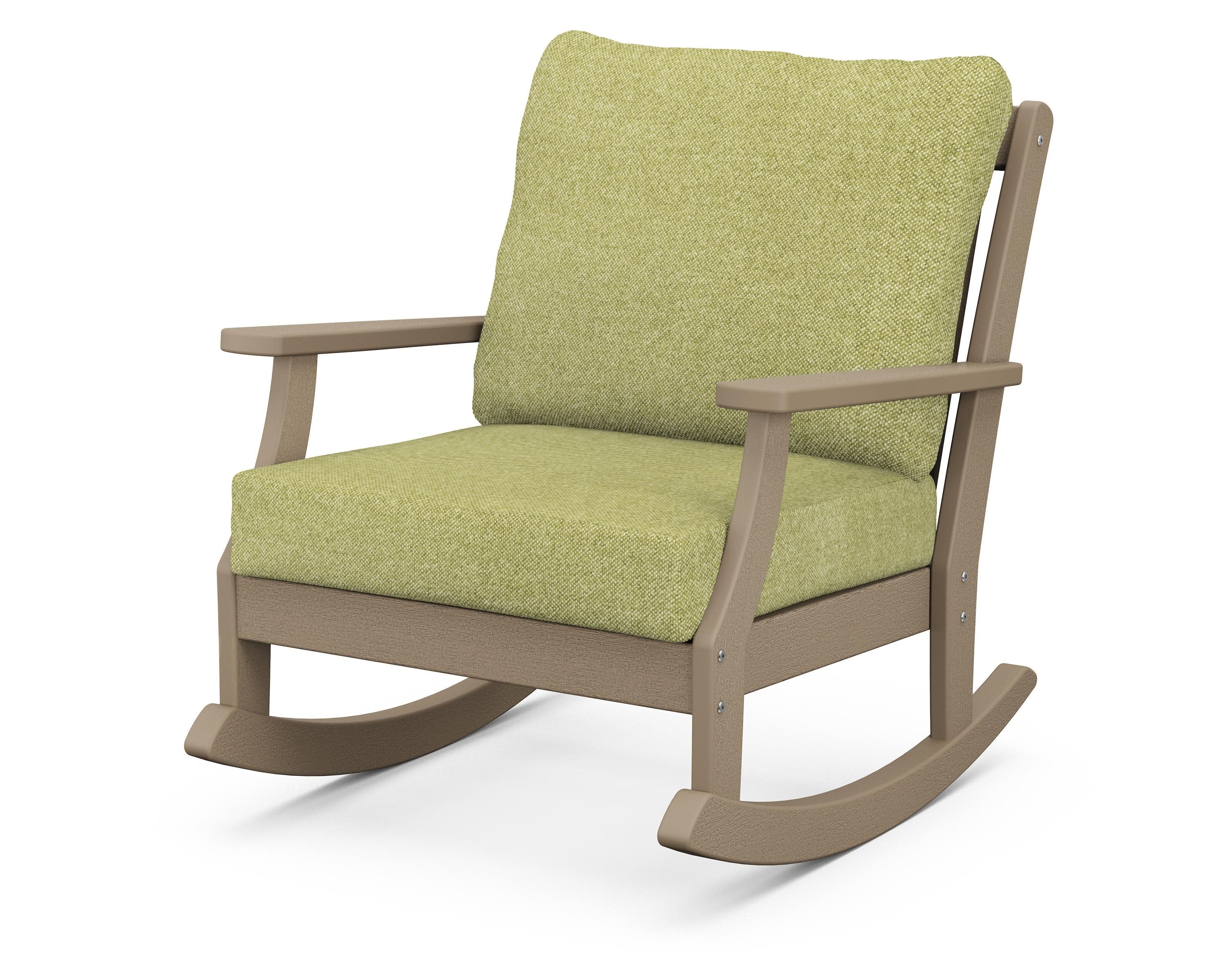 Braxton Deep Seating Rocking Chair in Vintage Sahara / Chartreuse Boucle