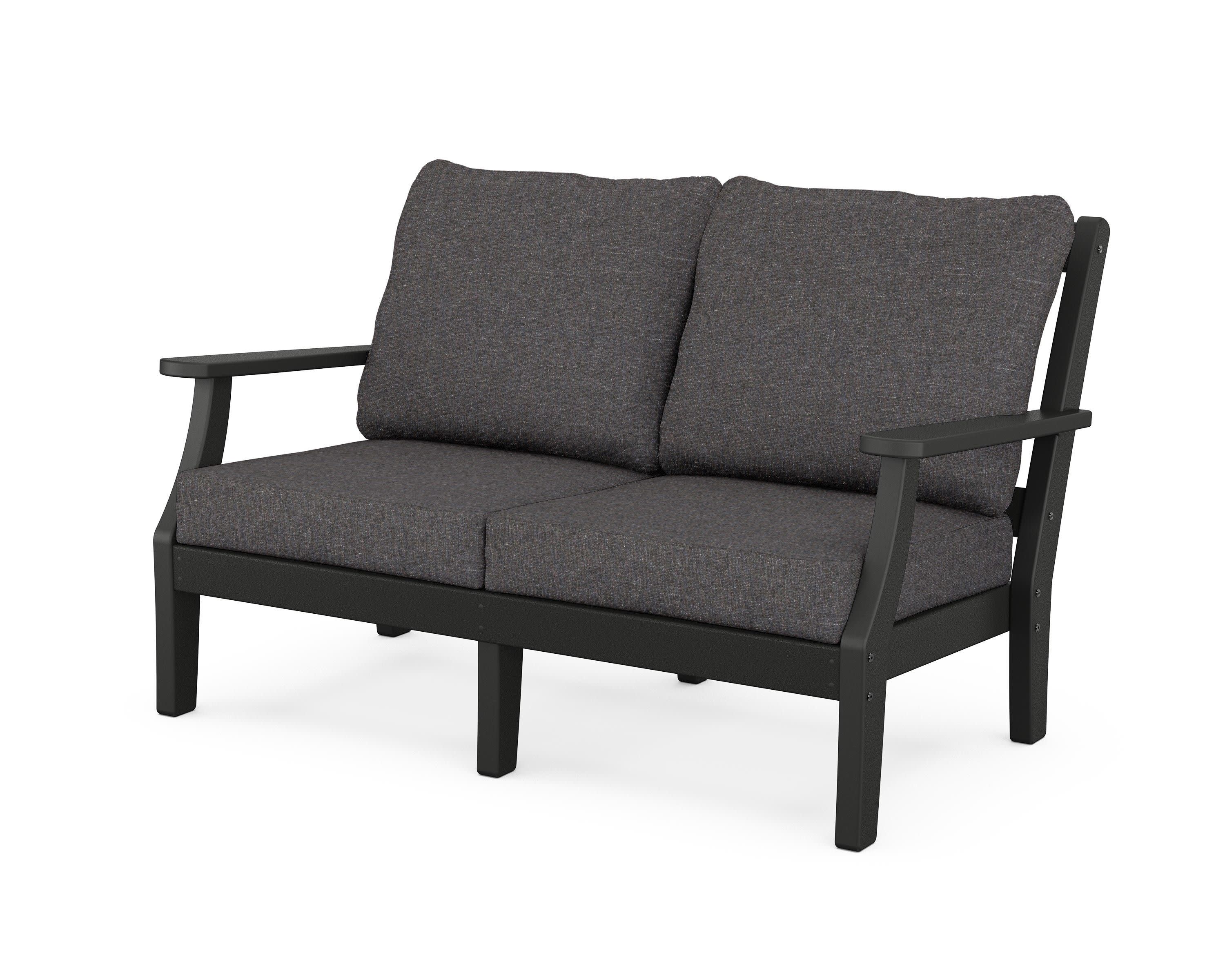 Chinoiserie Deep Seating Loveseat in Black / Ash Charcoal