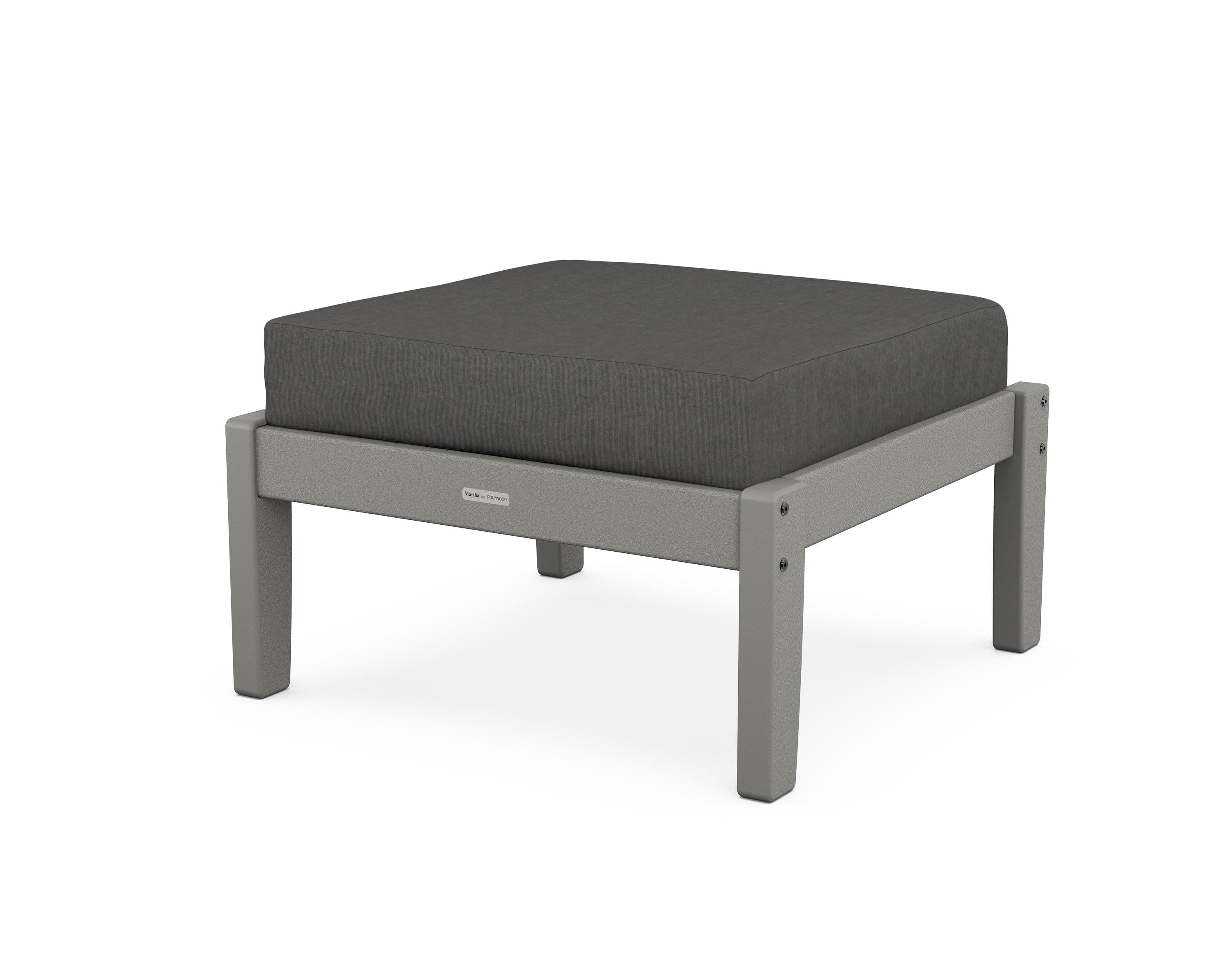 Chinoiserie Deep Seating Ottoman in Slate Grey / Spectrum Carbon