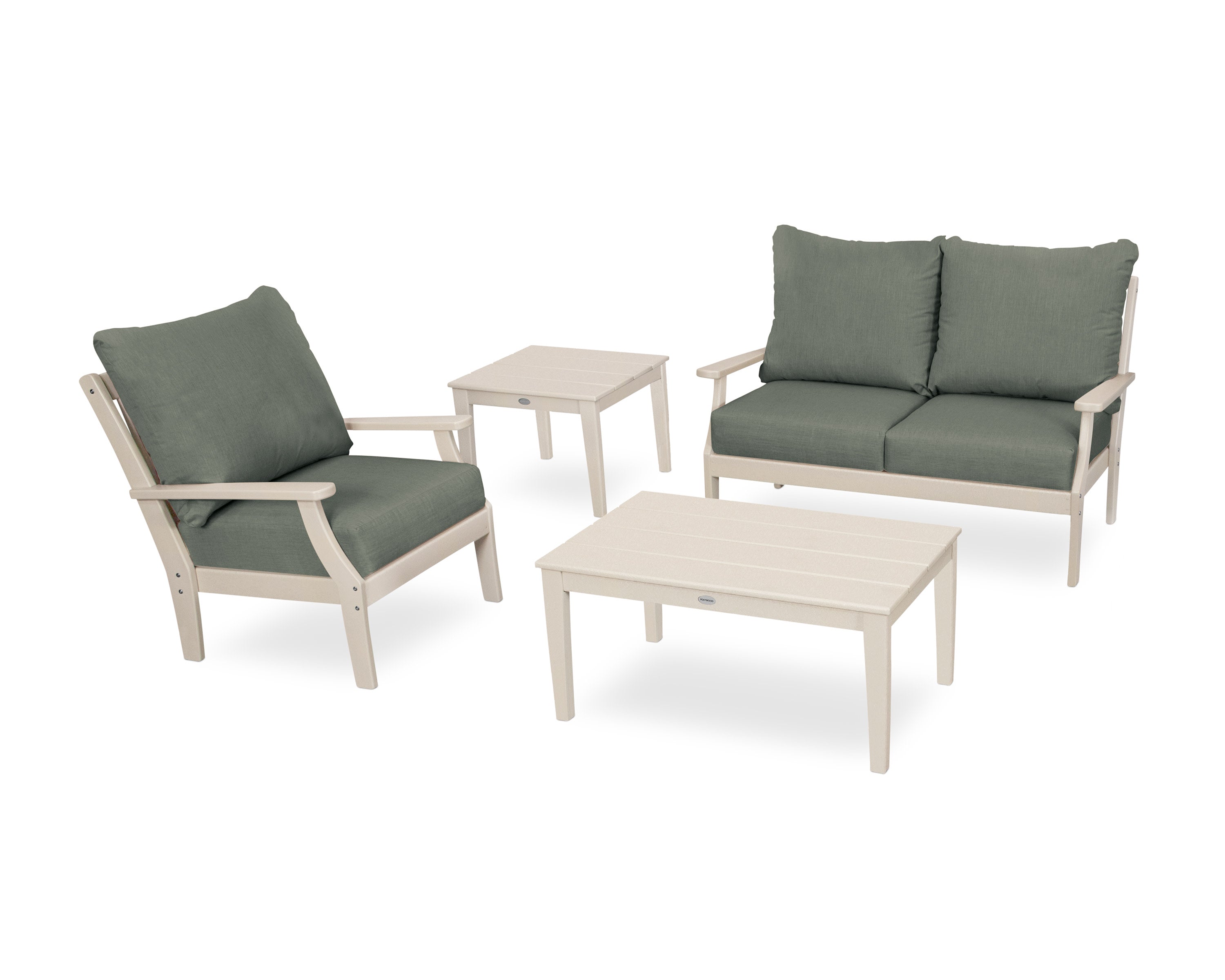 Braxton 4-Piece Deep Seating Set in Sand / Cast Sage