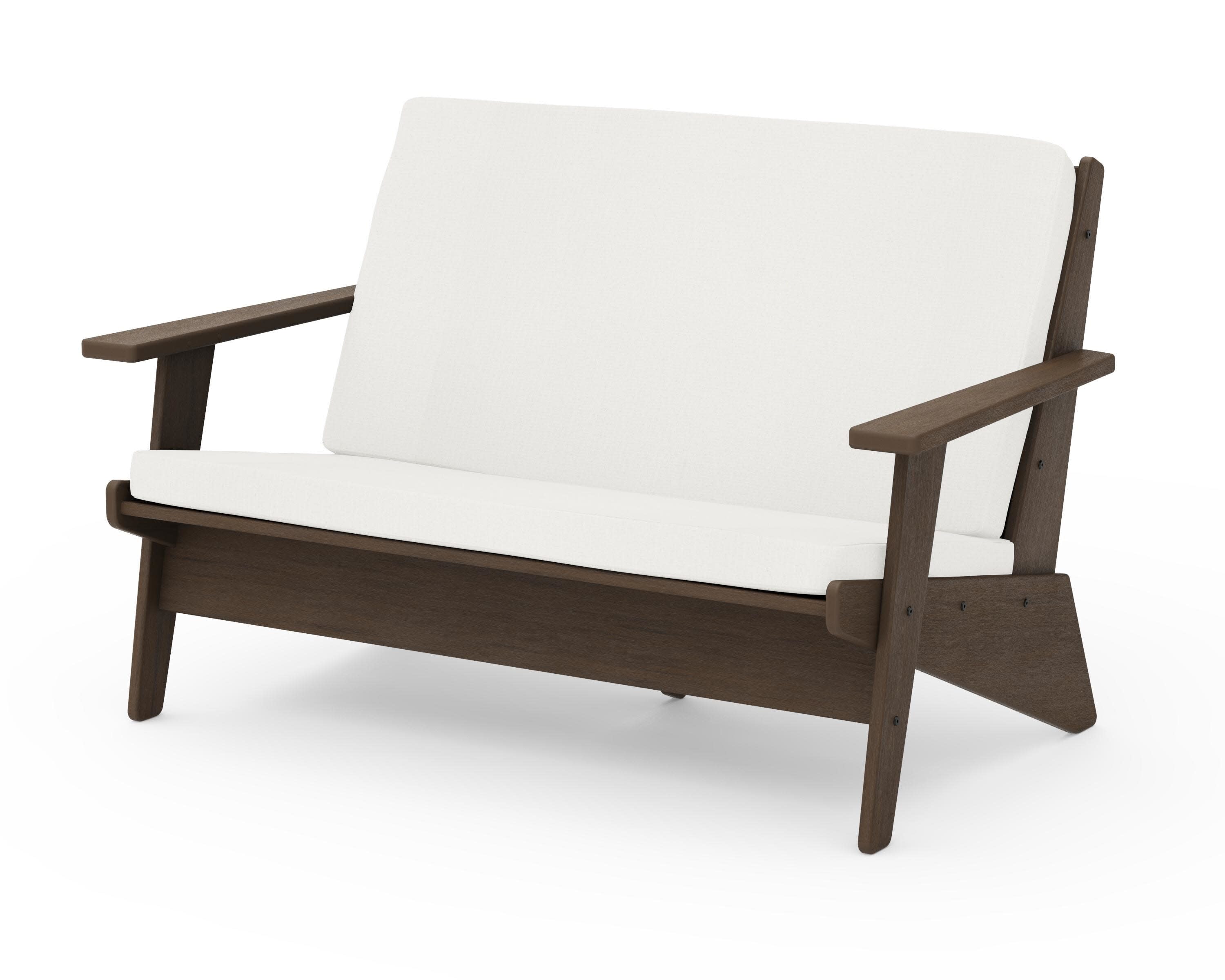Riviera Modern Lounge Loveseat in Kona / Natural Linen