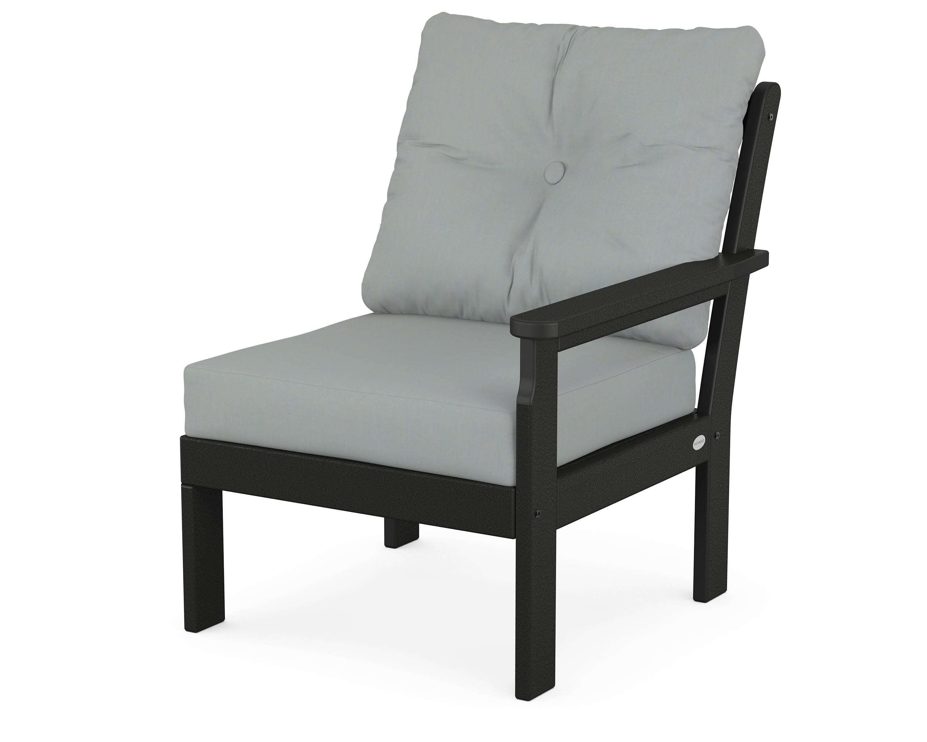 Vineyard Modular Right Arm Chair in Black / Spa