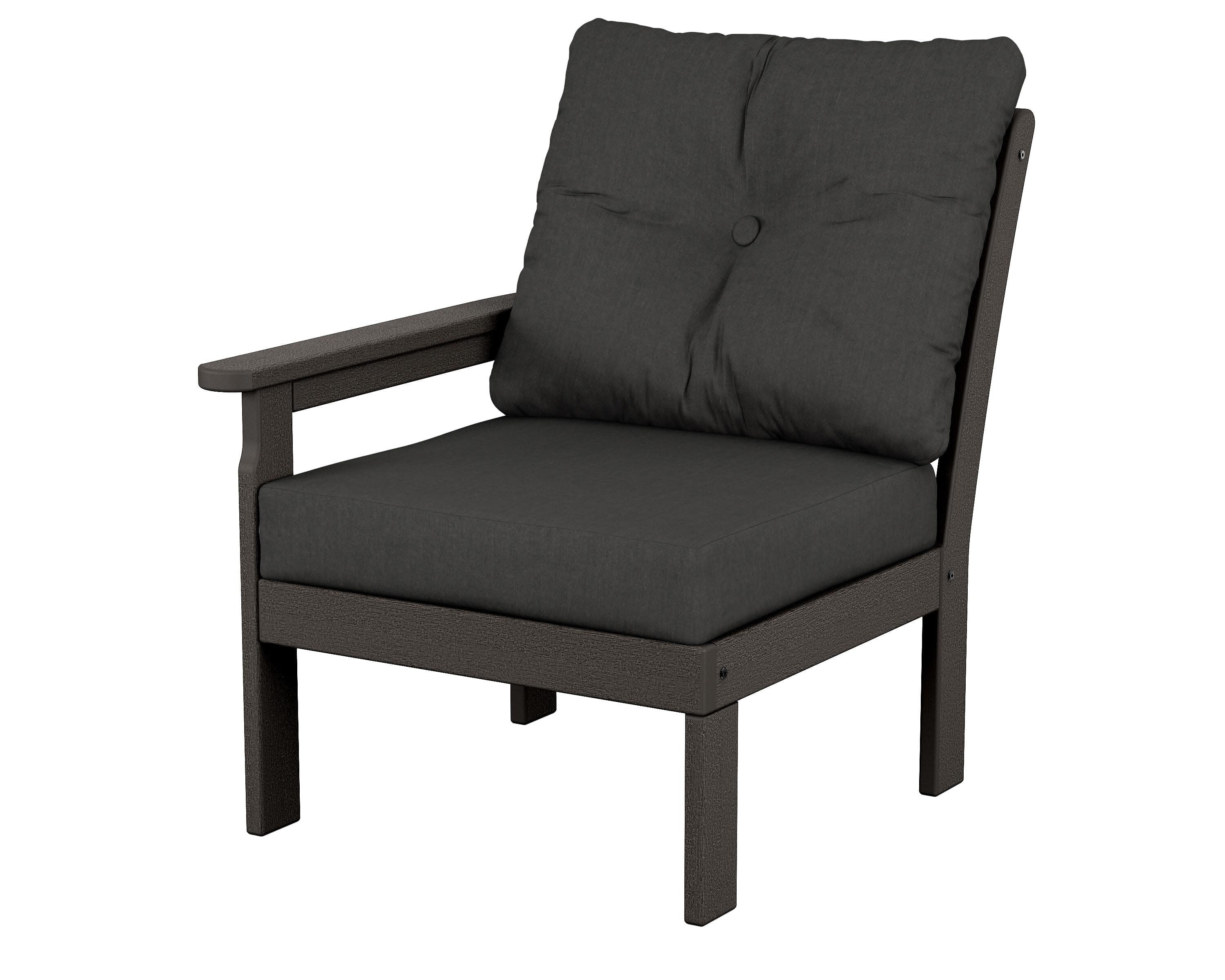 Vineyard Modular Left Arm Chair in Vintage Coffee / Spectrum Carbon