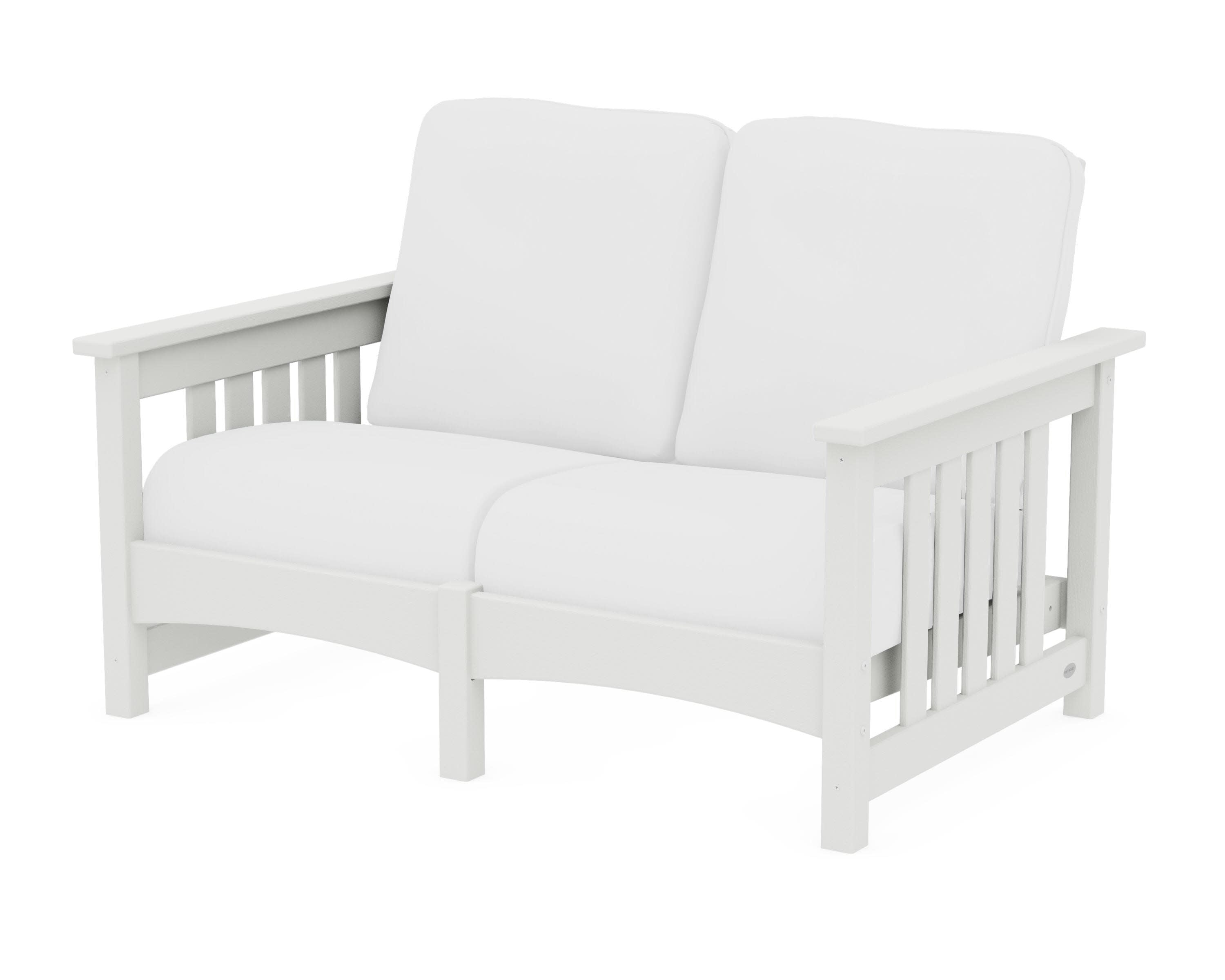Club Mission Loveseat in Vintage White / Natural