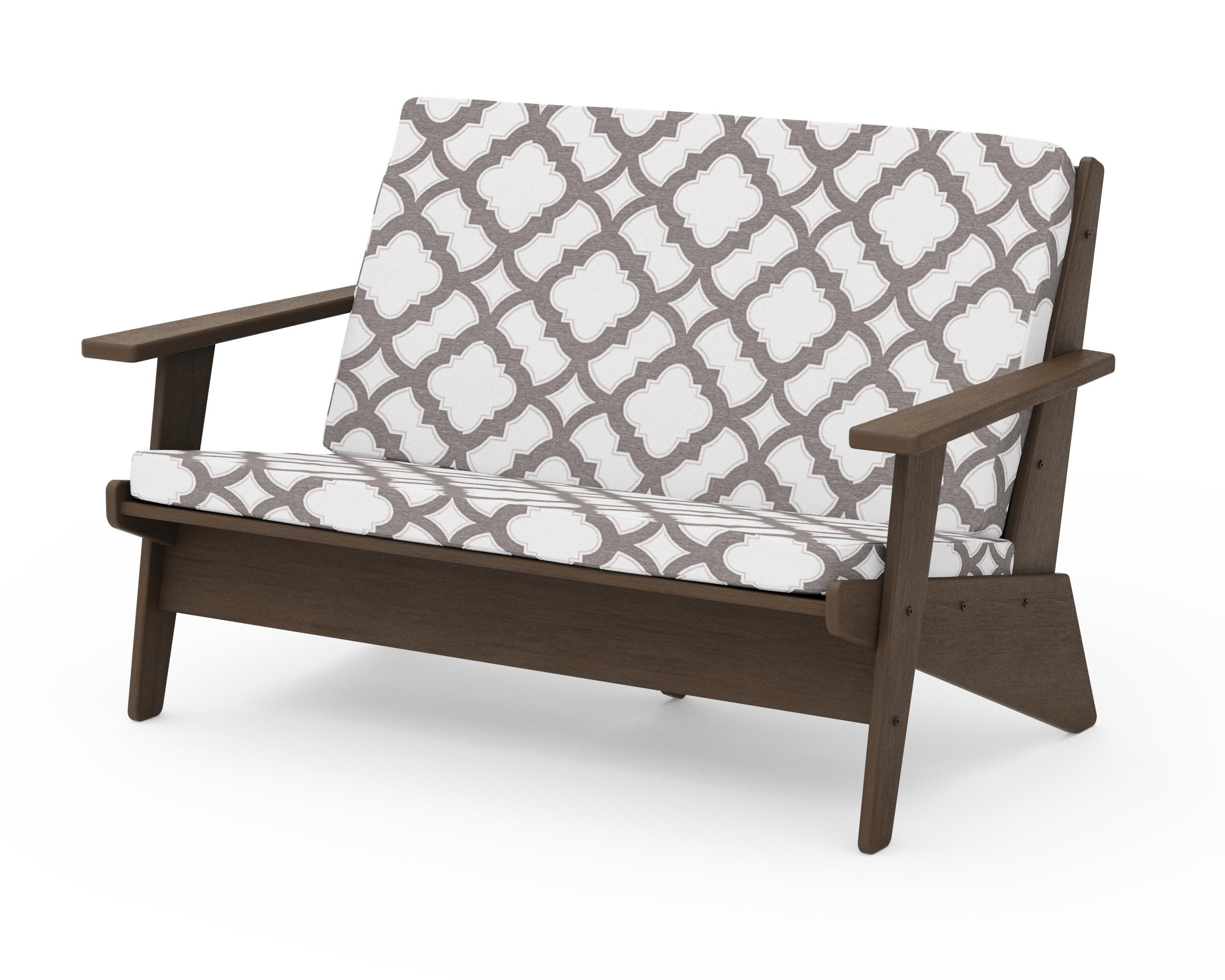 Riviera Modern Lounge Loveseat in Kona / Trellis Grey Mist