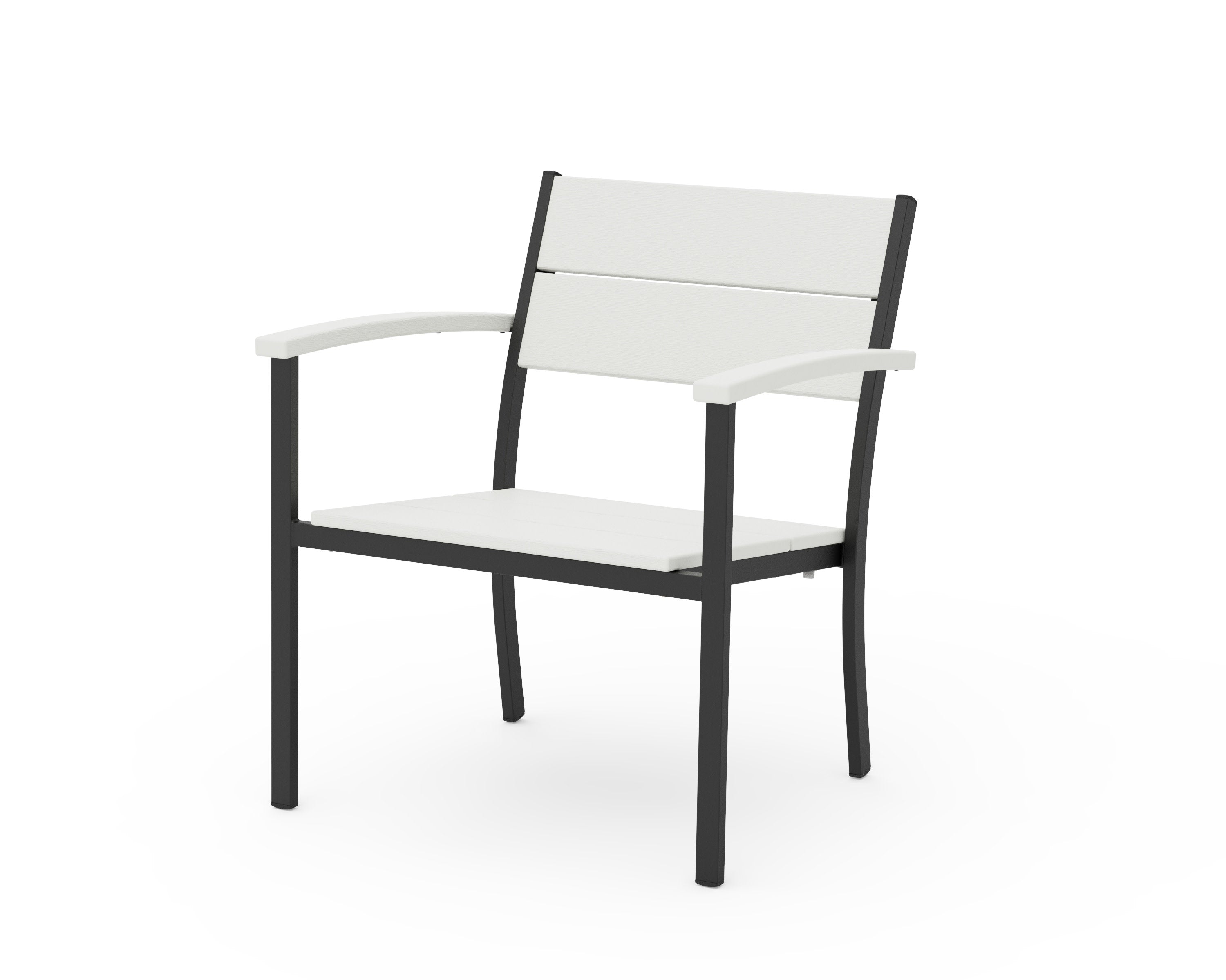 Main Street Stacking Lounge Arm Chair in Black / Vintage White