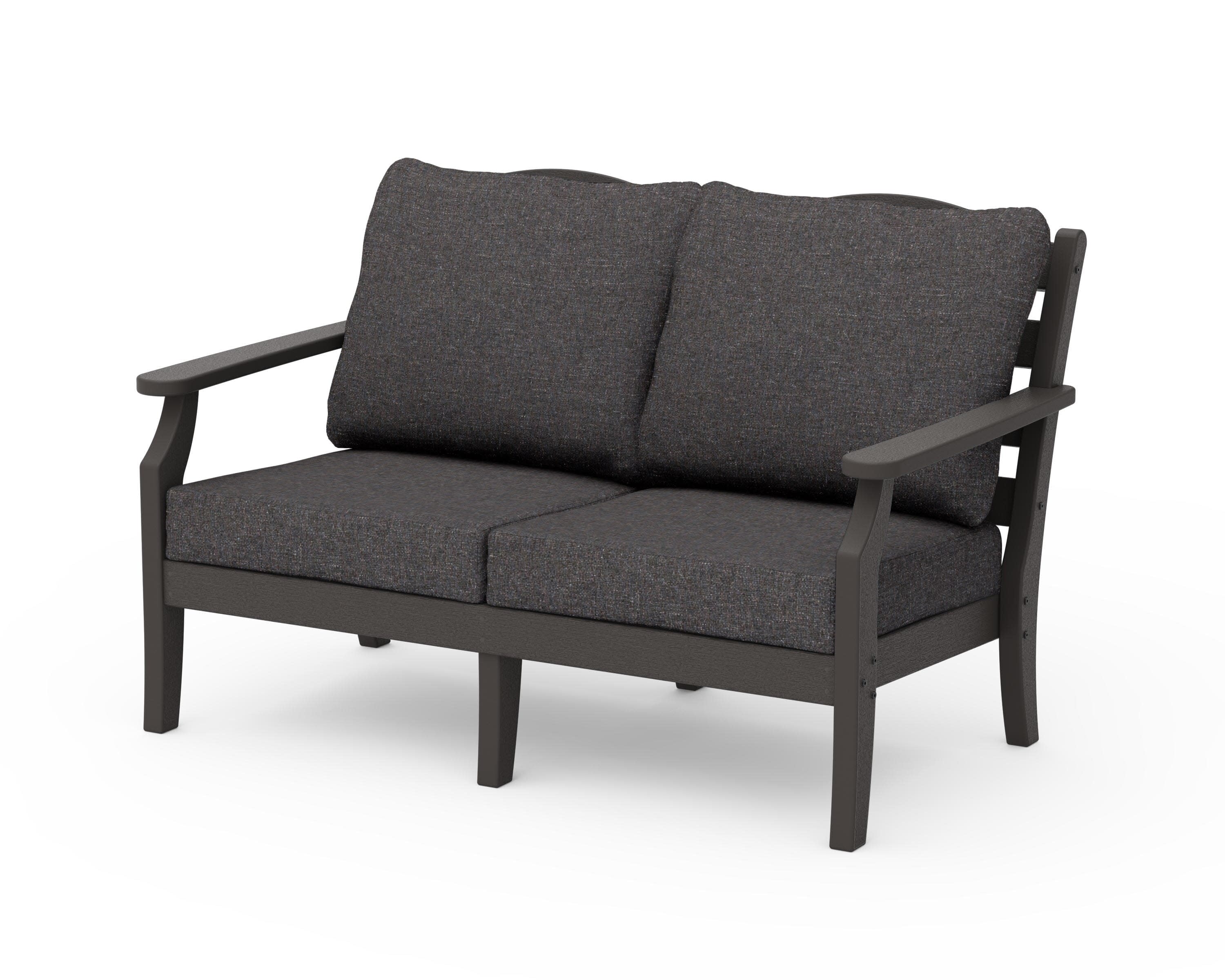 Savannah Deep Seating Loveseat in Vintage Coffee / Ash Charcoal