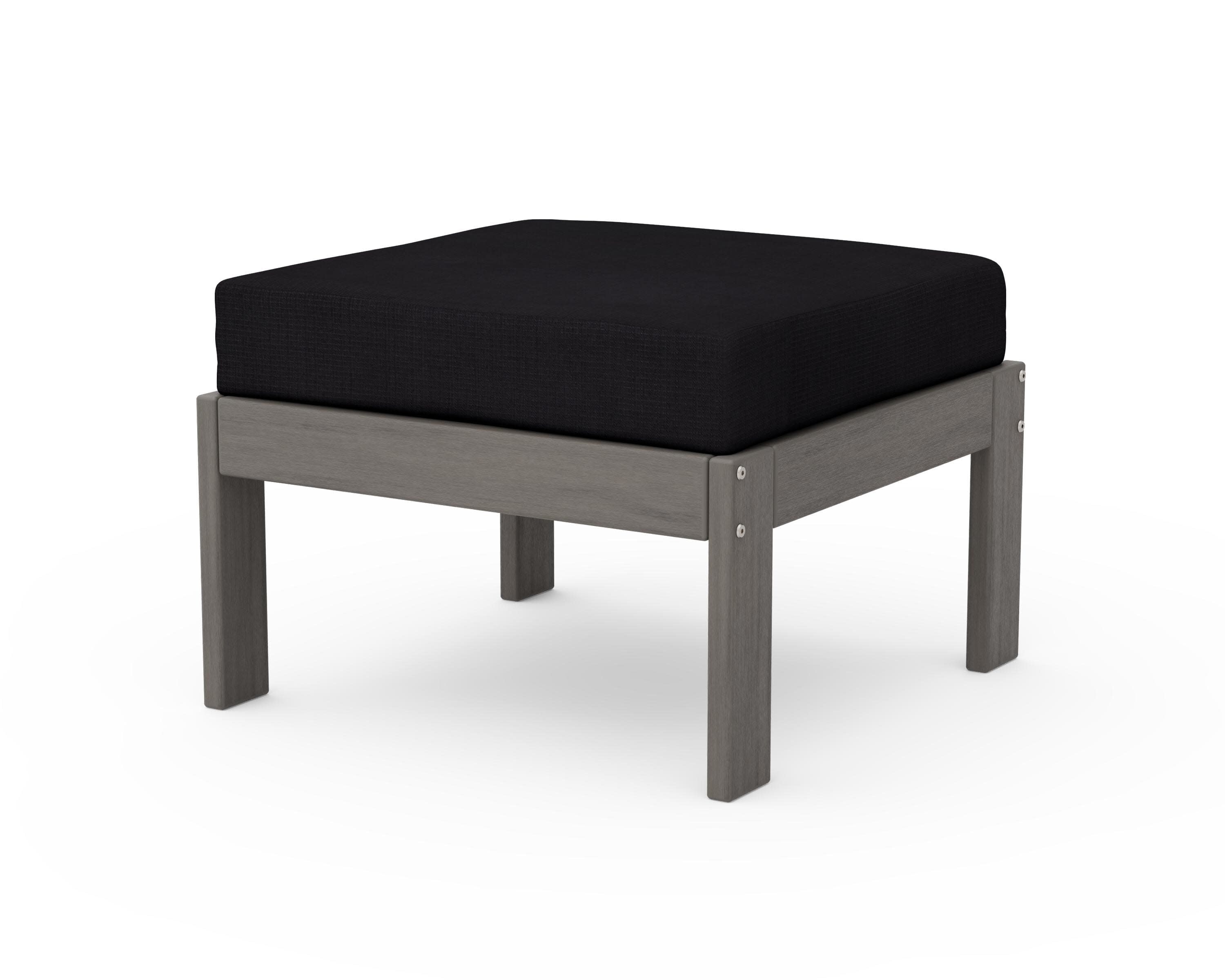 Vineyard Modular Ottoman in Driftwood / Midnight Linen
