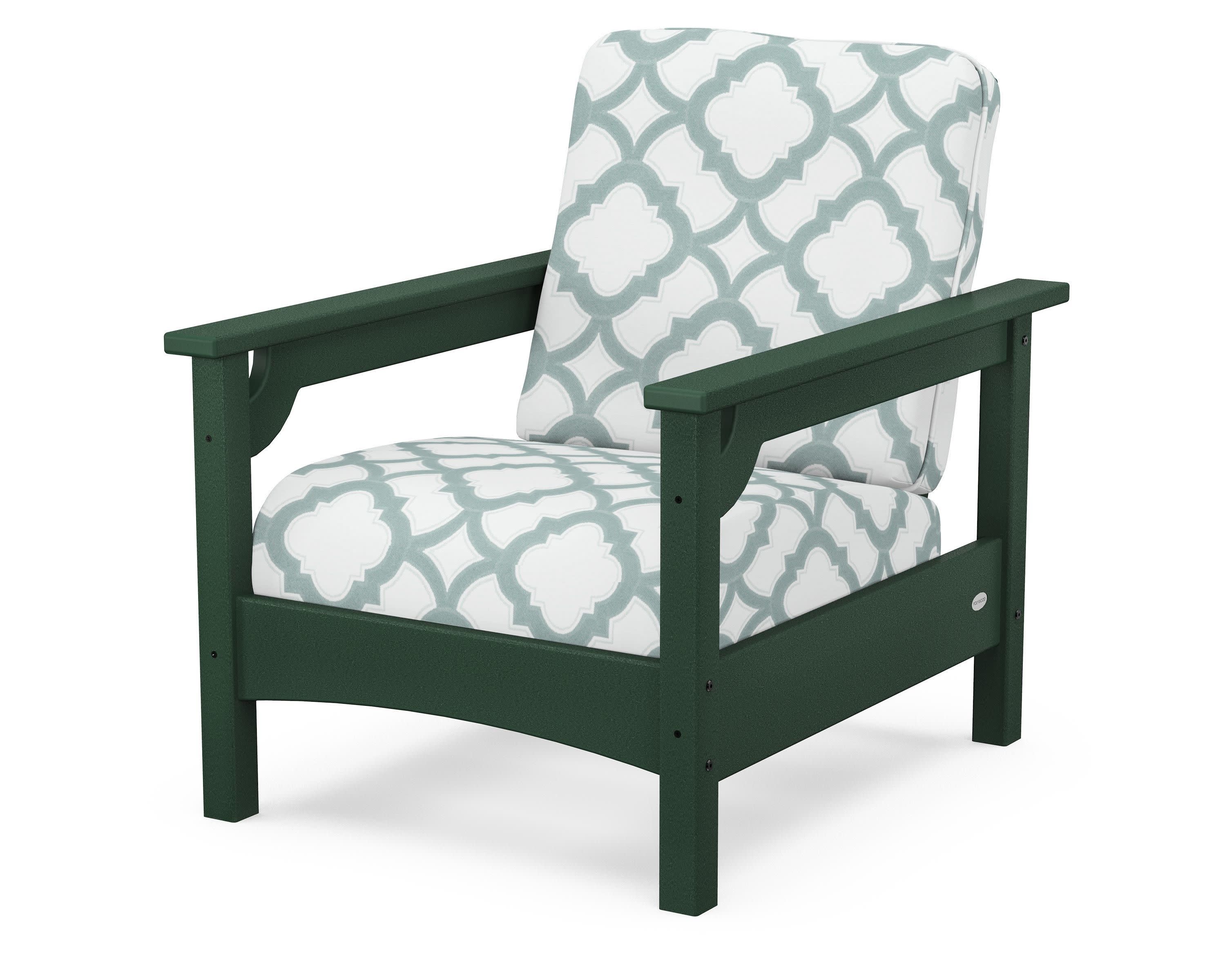 Club Chair in Green / Trellis Glacier Spa