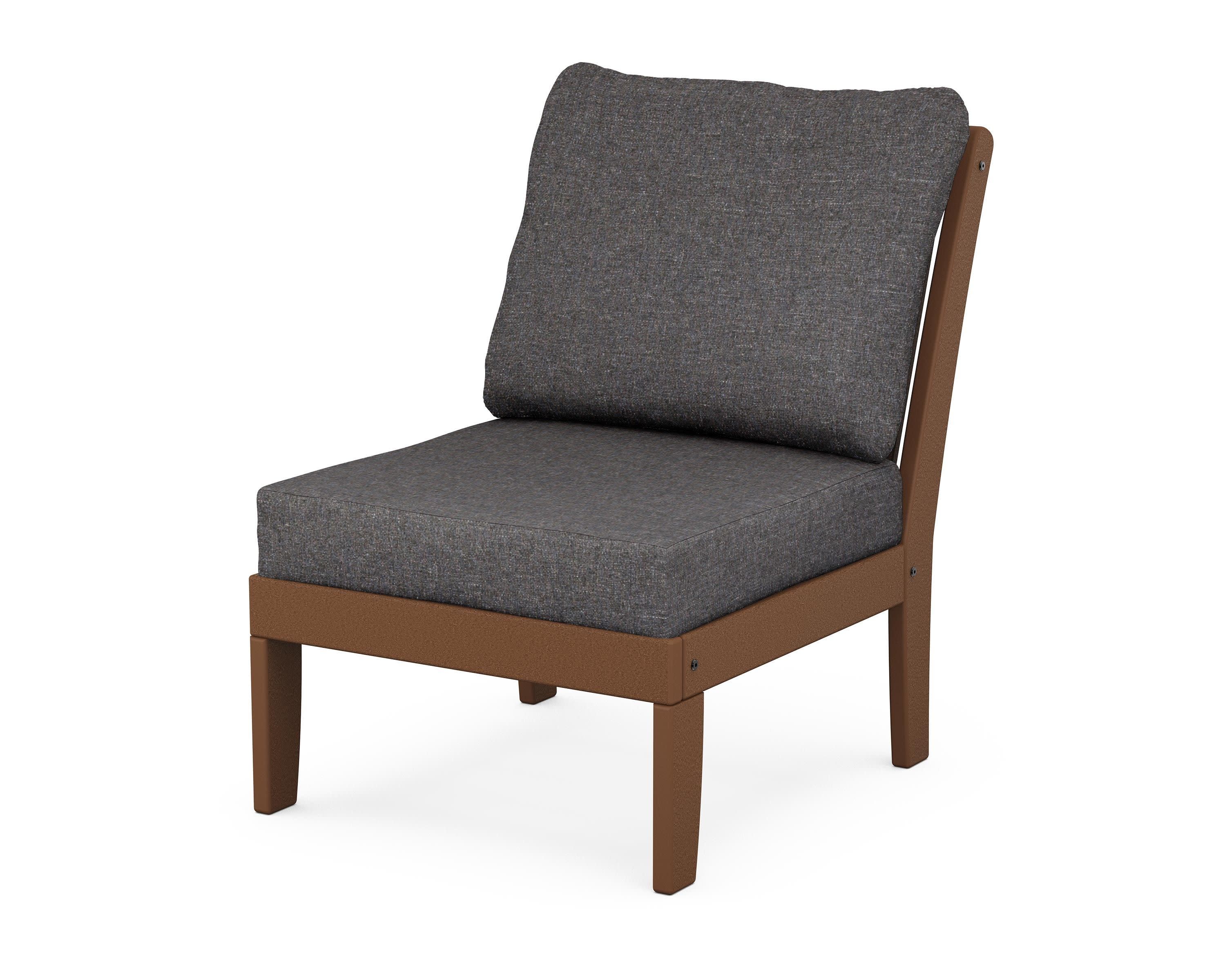 Braxton Modular Armless Chair in Teak / Ash Charcoal