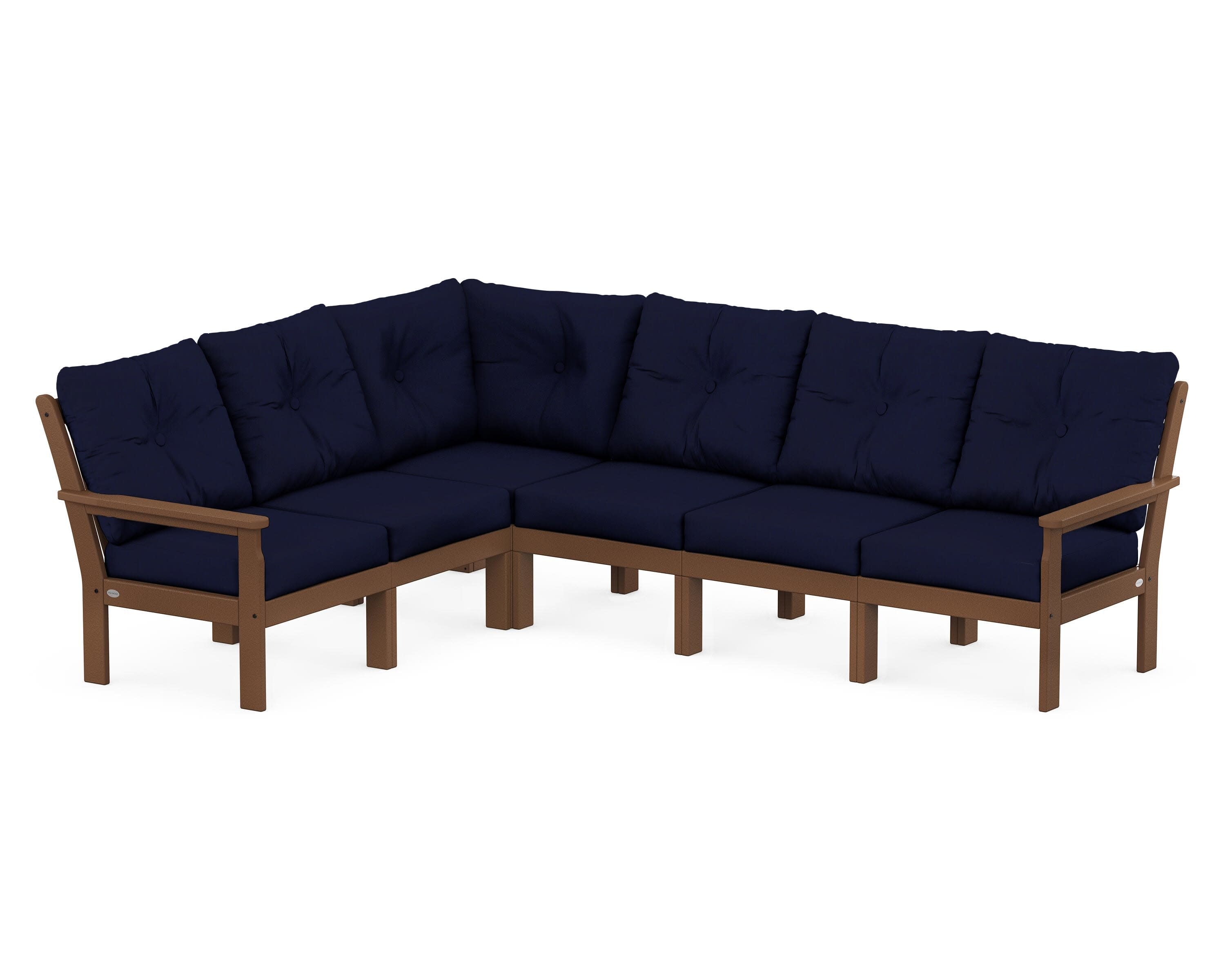 Vineyard 6-Piece Sectional in Teak / Navy