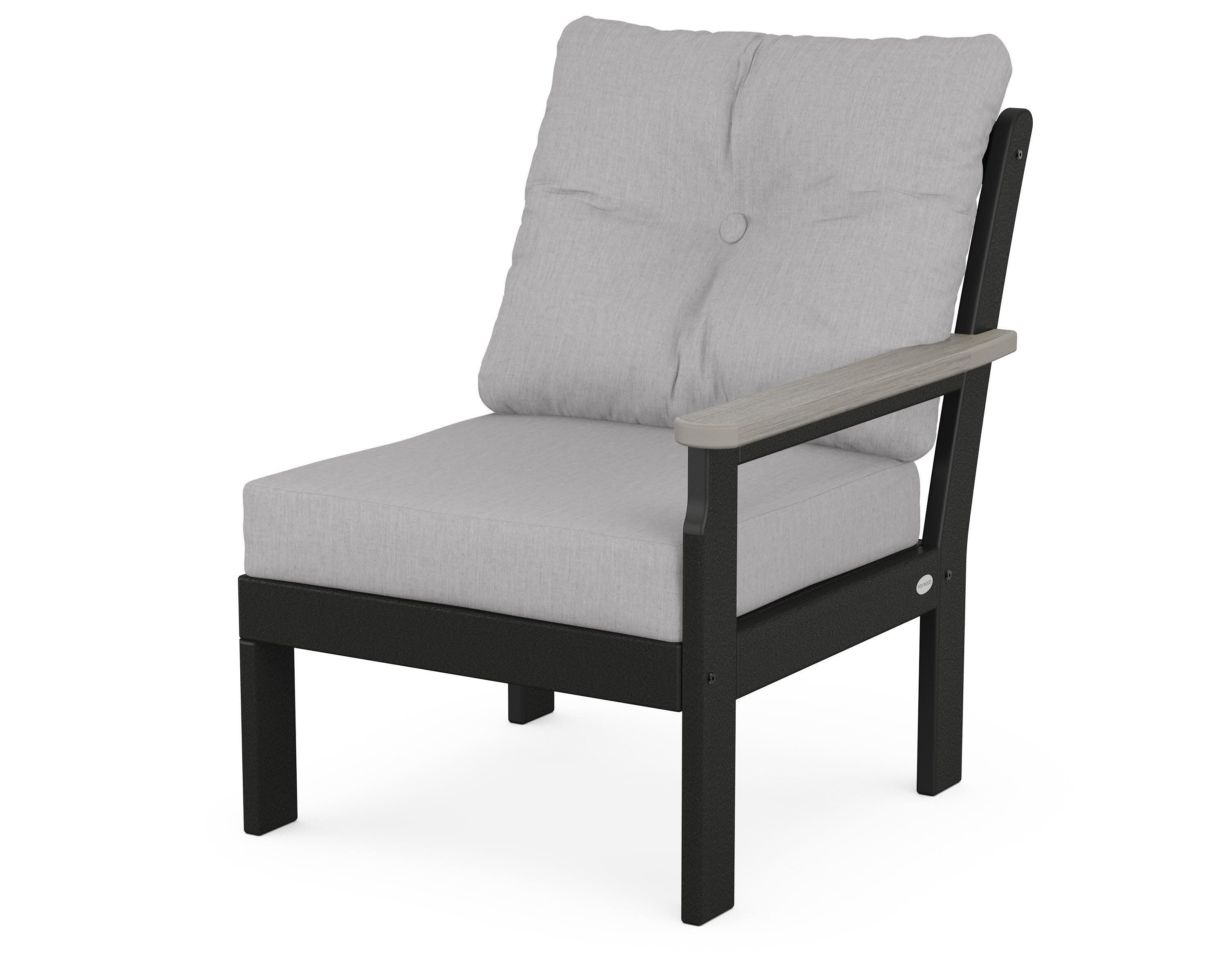 Vineyard Modular Right Arm Chair in Black / Driftwood / Granite