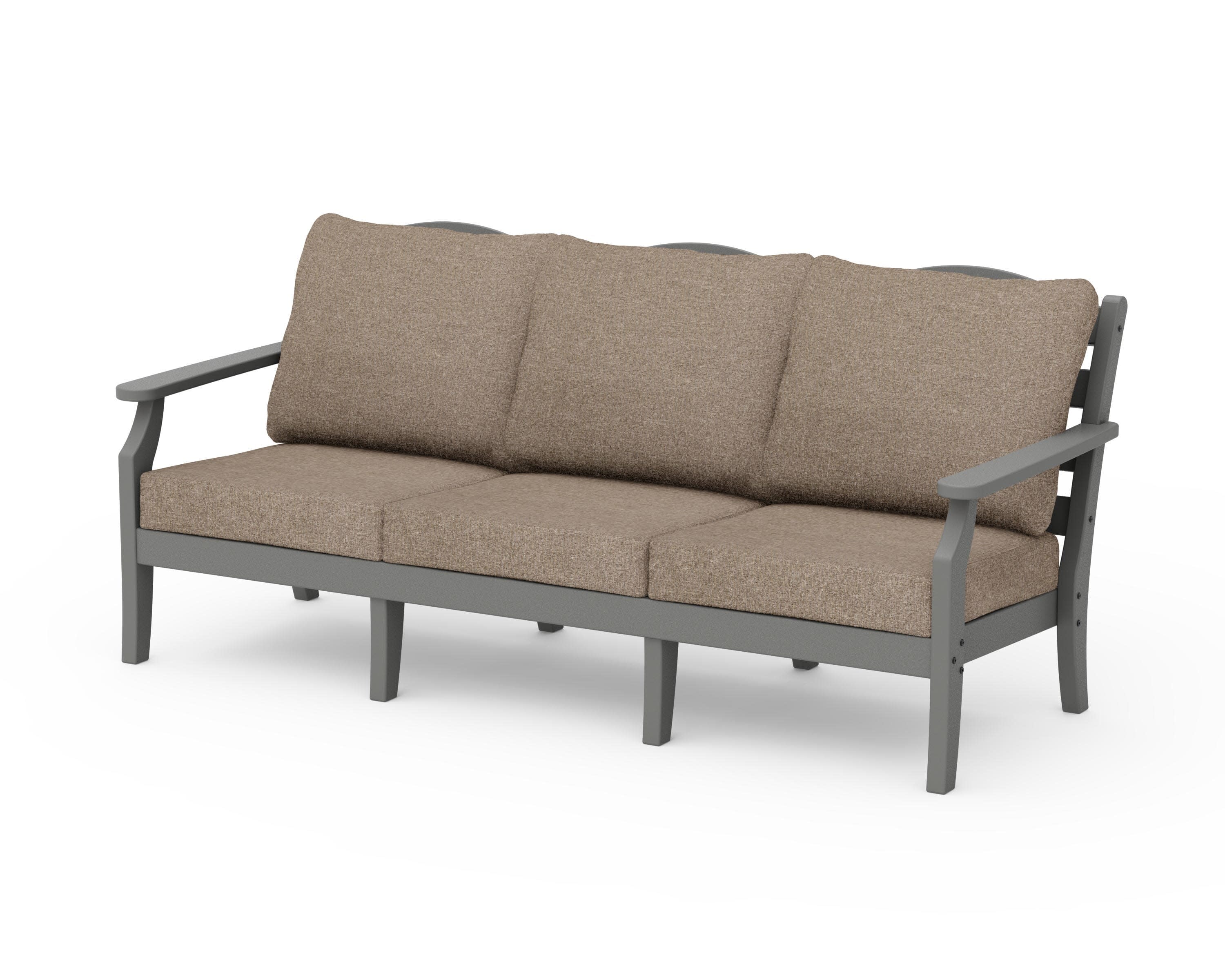 Savannah Deep Seating Sofa in Slate Grey / Spiced Burlap