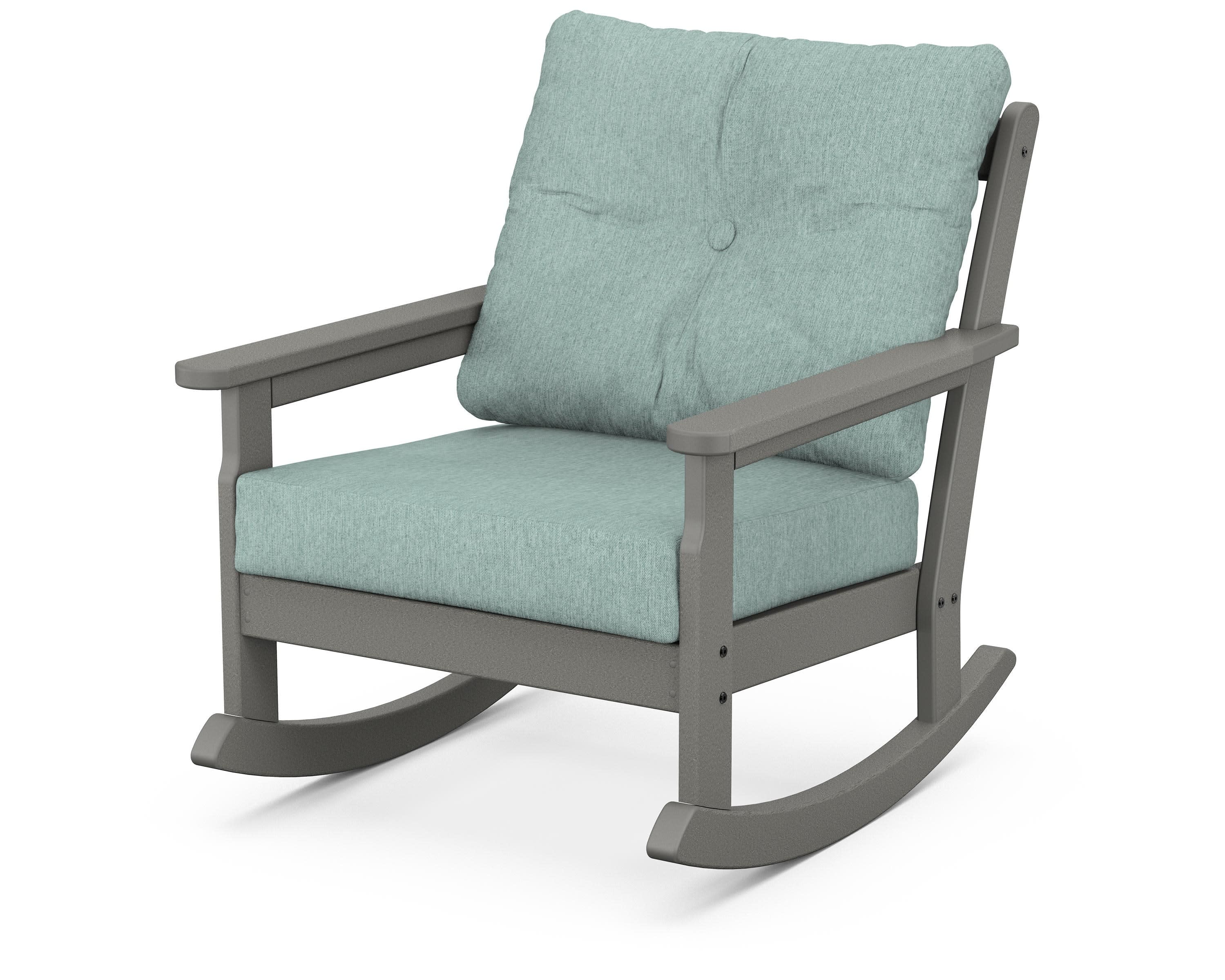 Vineyard Deep Seating Rocking Chair in Slate Grey / Glacier Spa