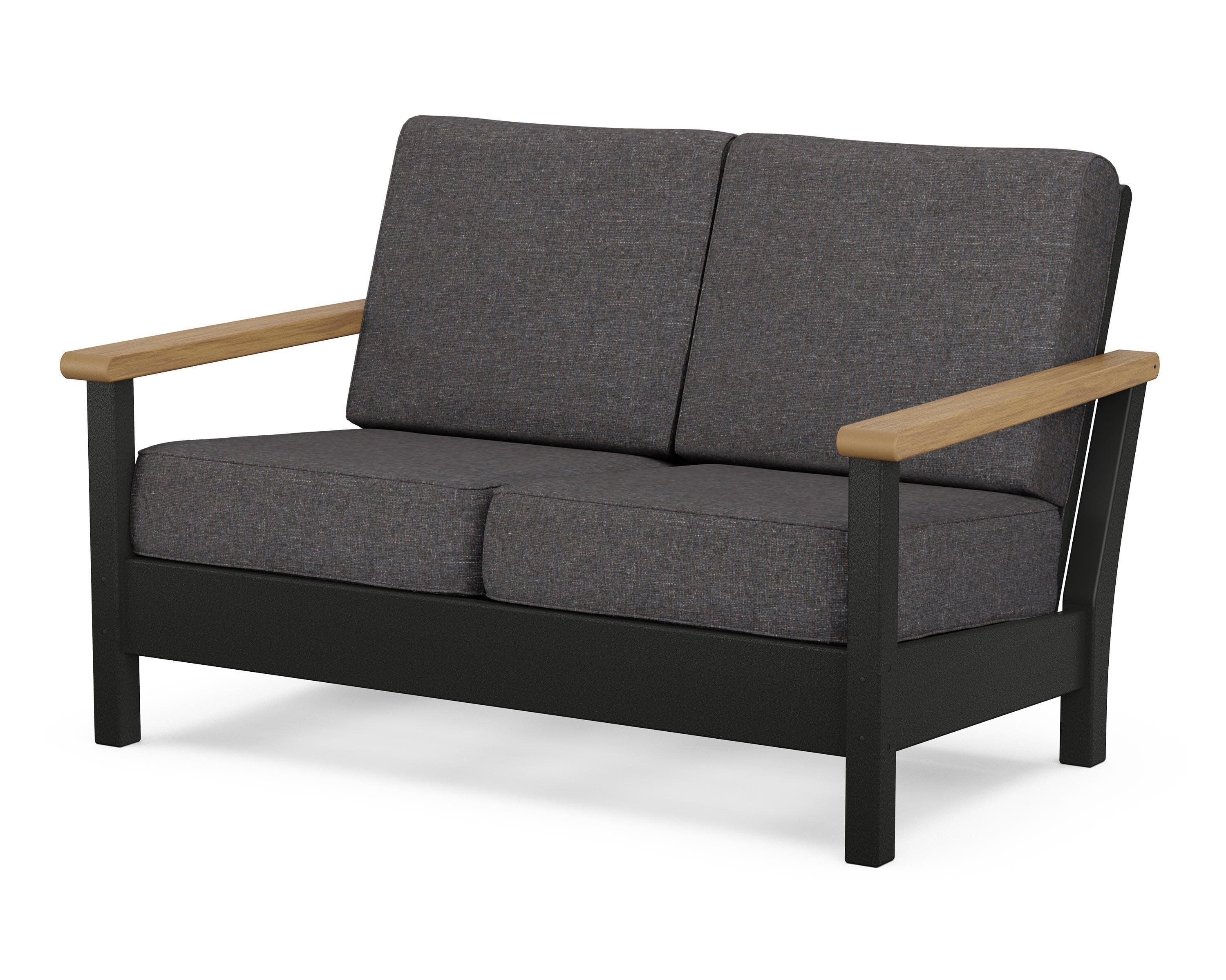 Harbour Deep Seating Loveseat in Black / Natural / Ash Charcoal