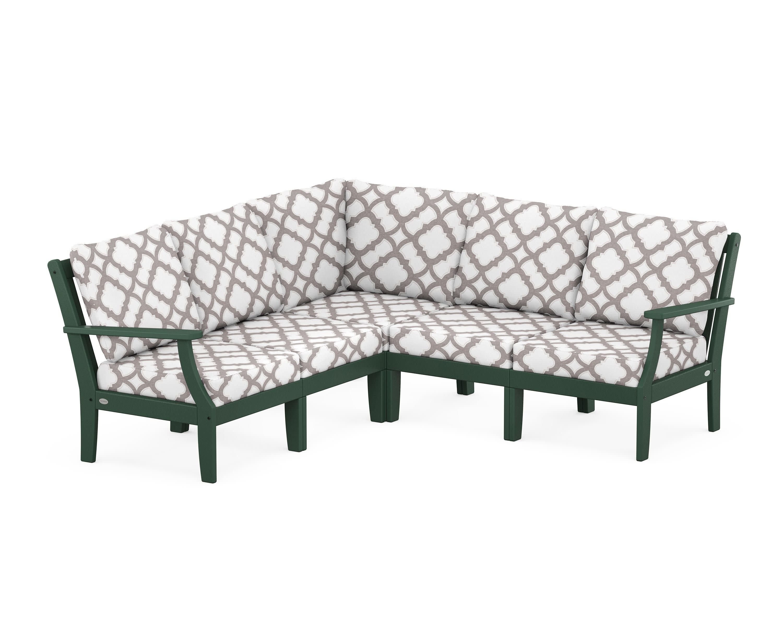 Braxton Modular 5-Piece Deep Seating Set in Green / Trellis Grey Mist