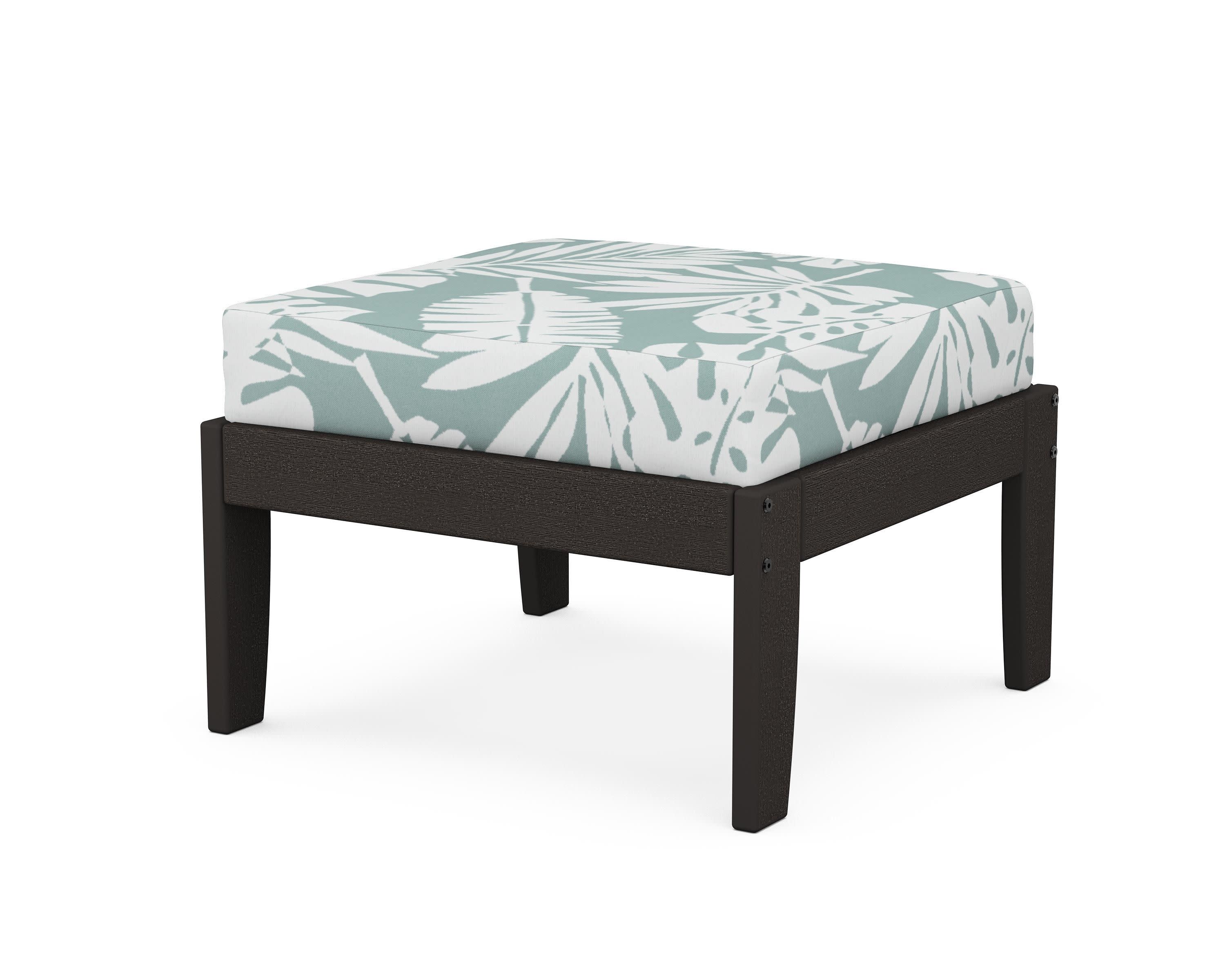 Modular Ottoman - Classic in Vintage Coffee / Leaf Glacier Spa