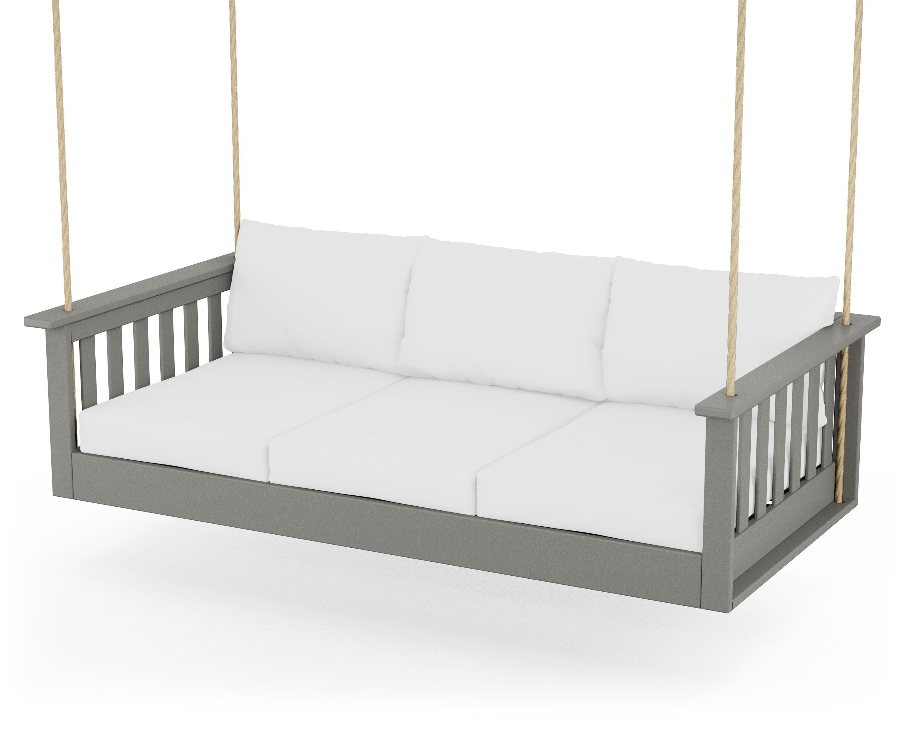 Vineyard Daybed Swing in Slate Grey / Natural