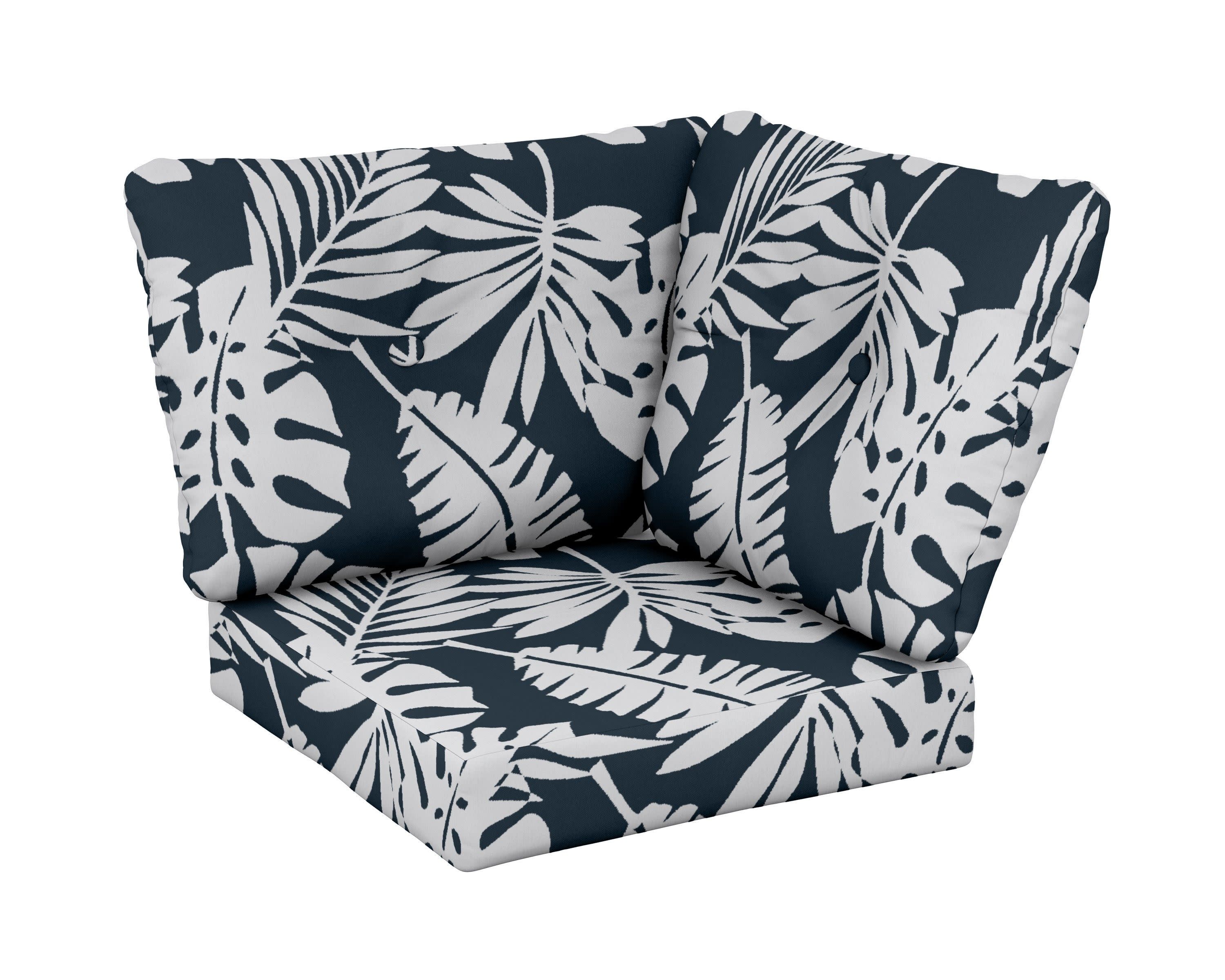Modular Corner Cushion in Leaf Marine Indigo