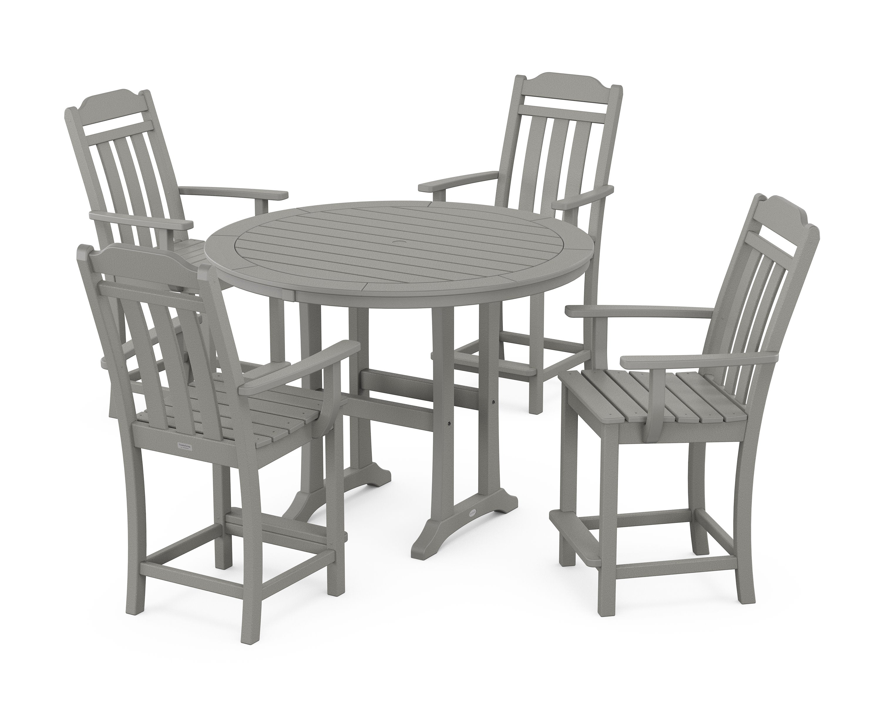 Cottage 5-Piece Round Counter Set in Slate Grey