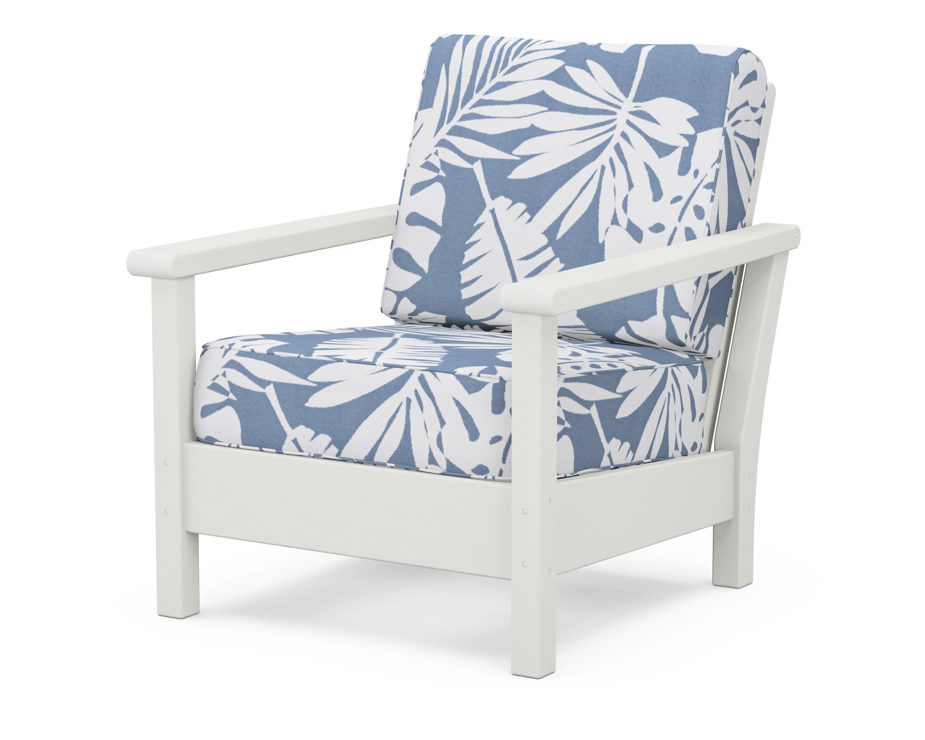 Harbour Deep Seating Chair in Vintage White / Leaf Sky Blue