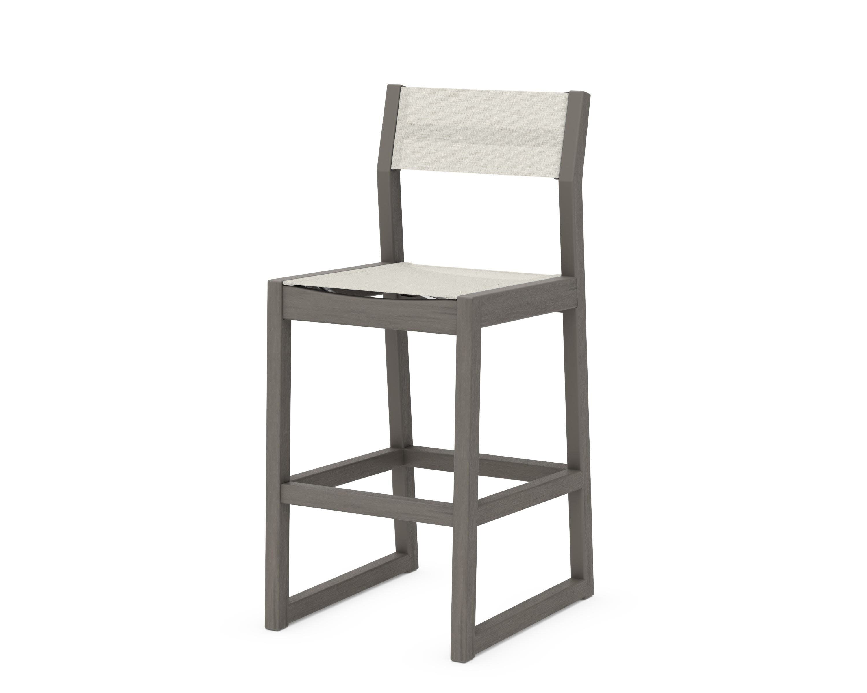 EDGE Sling Bar Side Chair in Driftwood / Parchment Sling