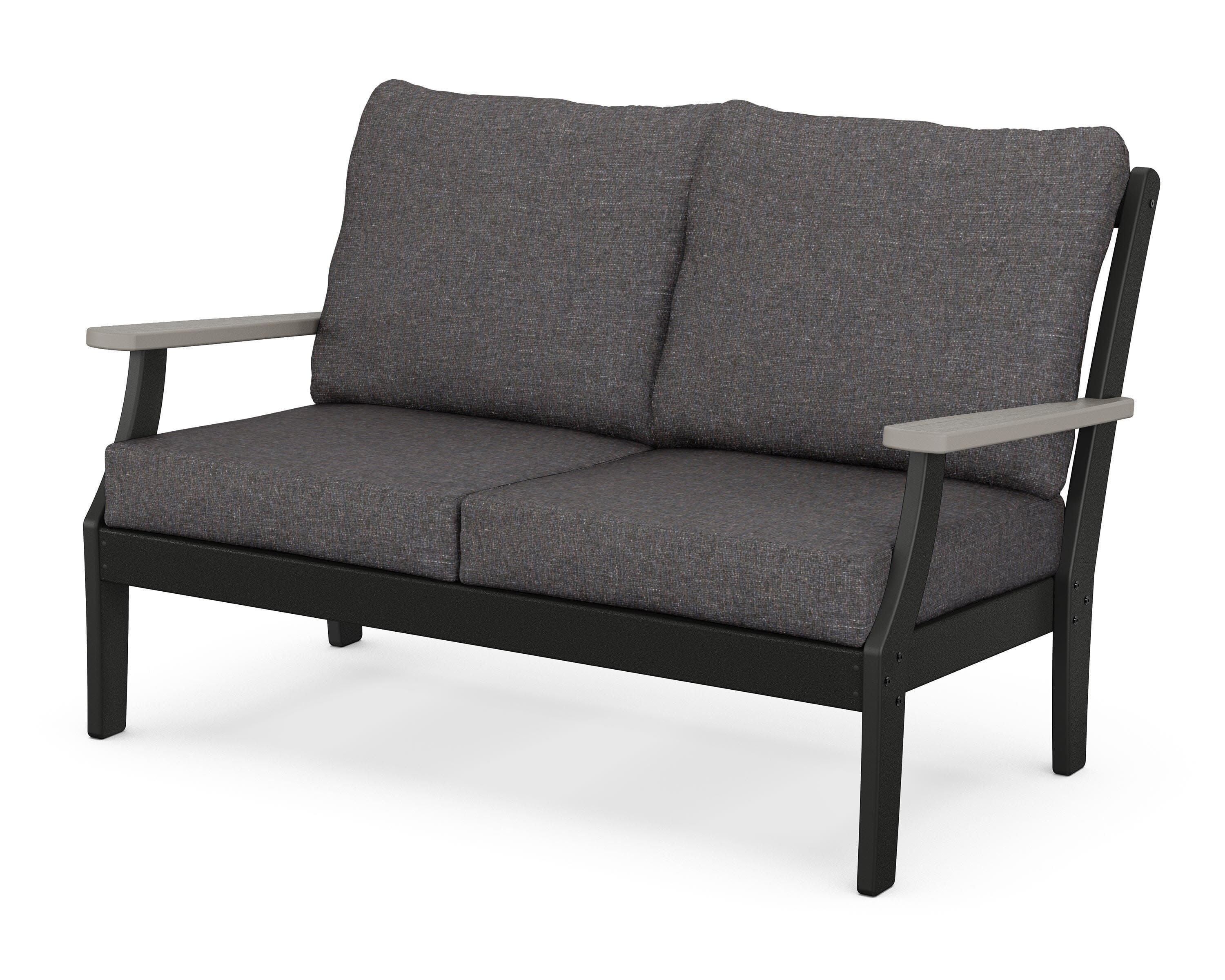Braxton Deep Seating Loveseat in Black / Driftwood / Ash Charcoal