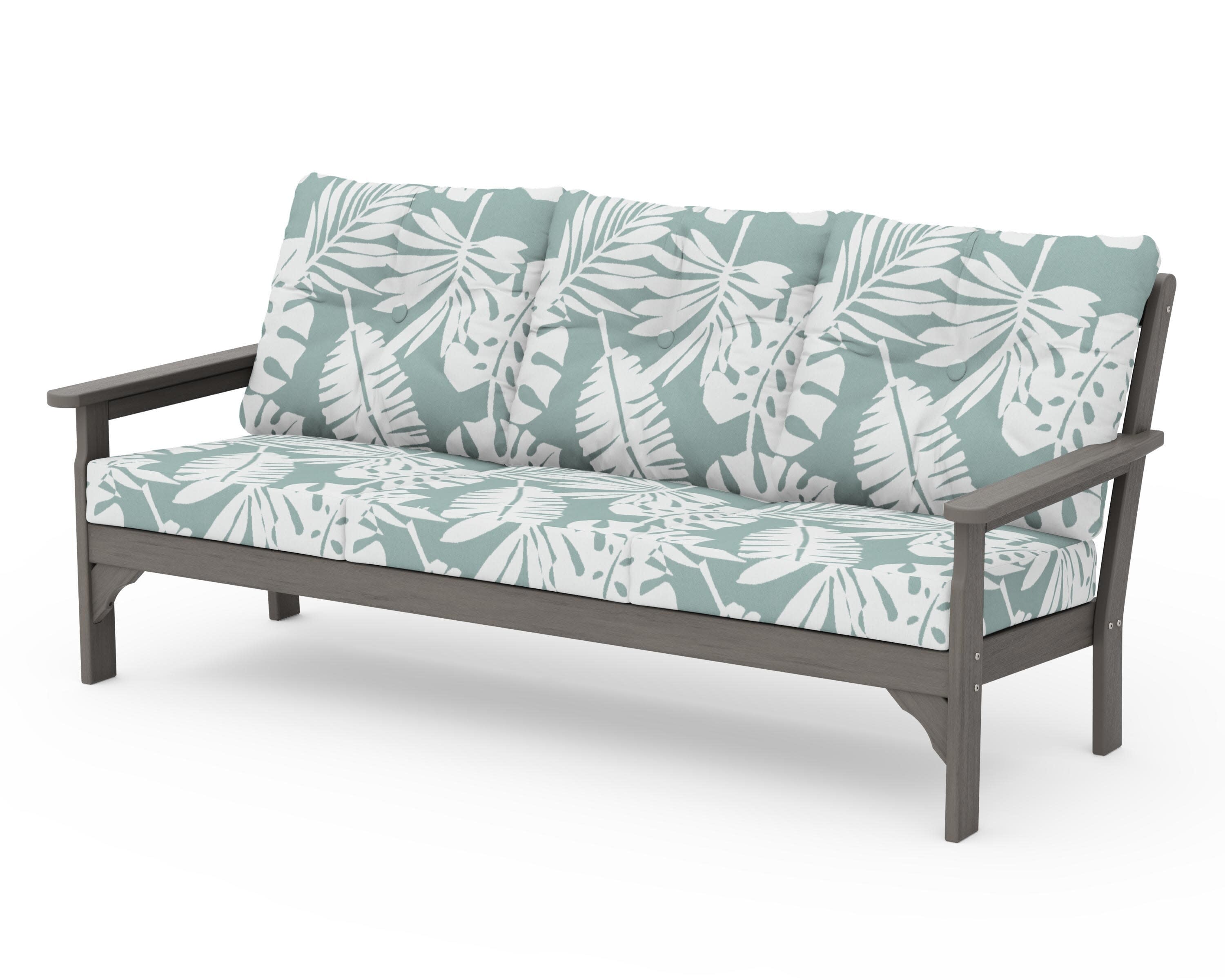 Vineyard Deep Seating Sofa in Driftwood / Leaf Glacier Spa